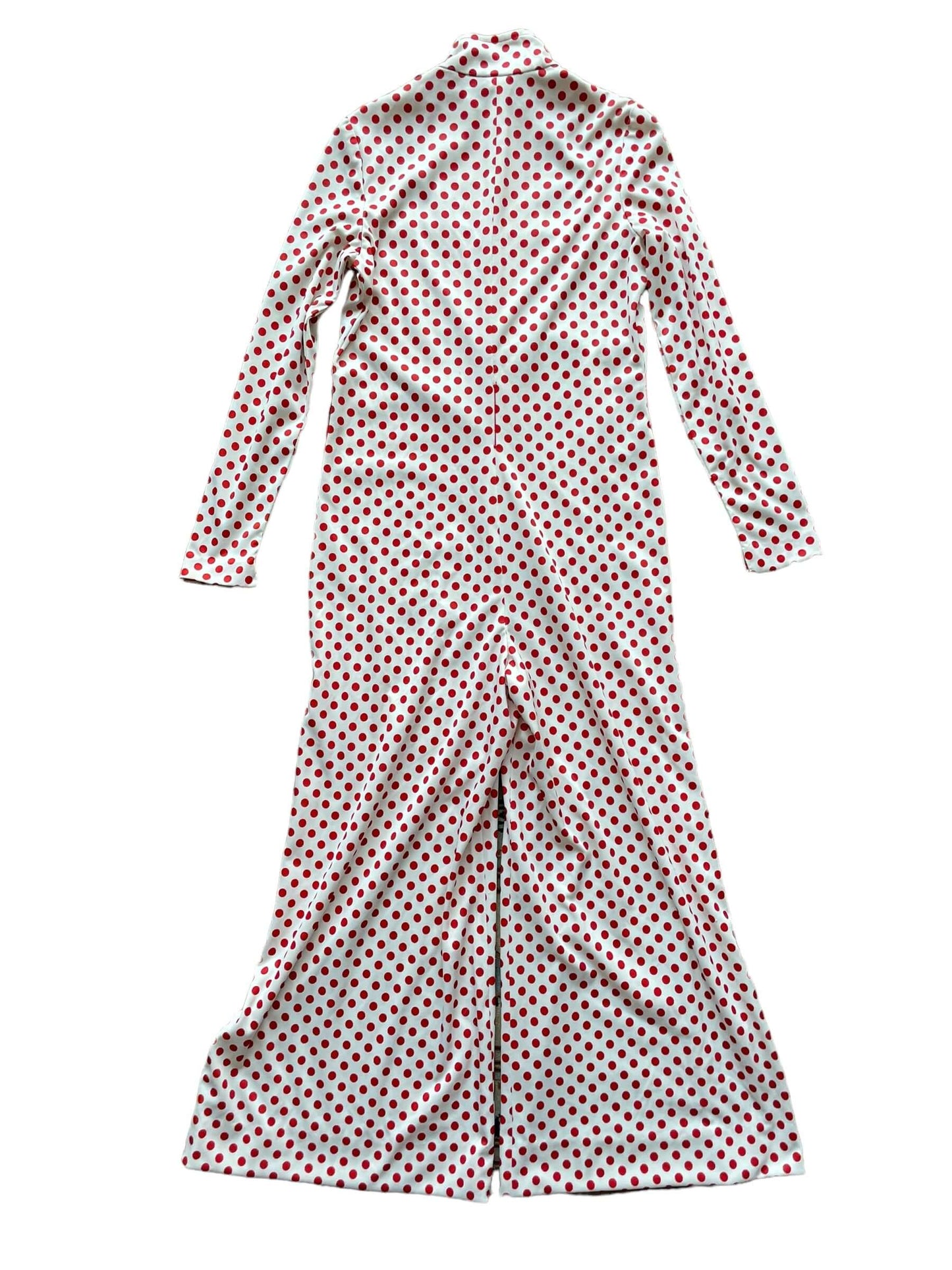 Full back view of 1970s Polka Dot Jumpsuit M-L