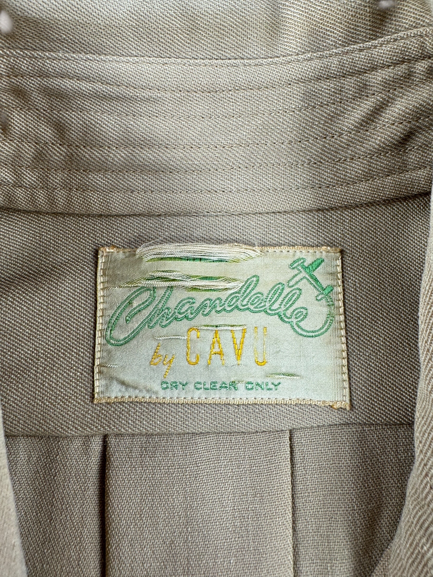 Tag on Vintage 60s Era Gabardine Pearlsnap SZ M