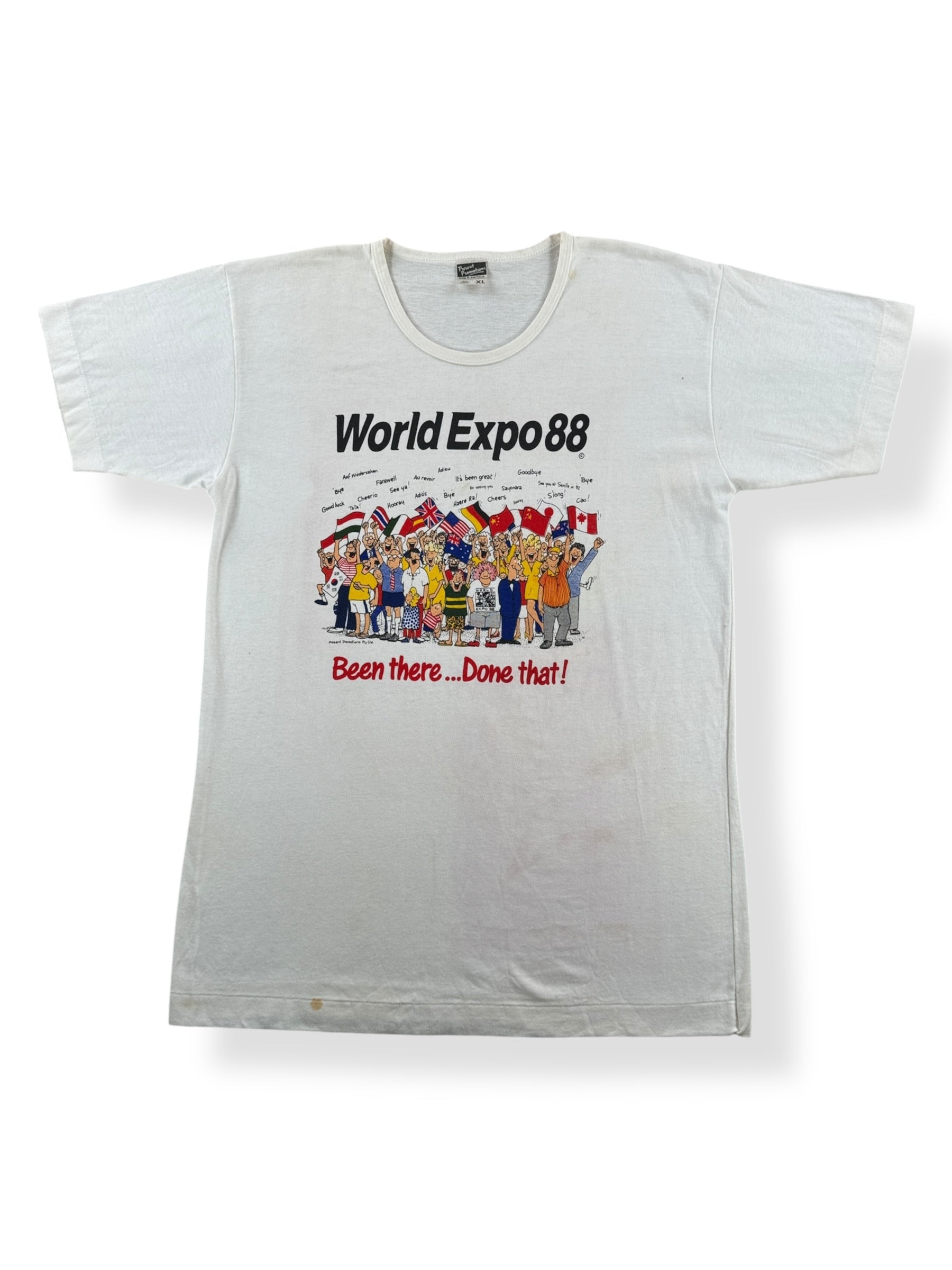 Front of Vintage World Expo '88 Tee SZ L