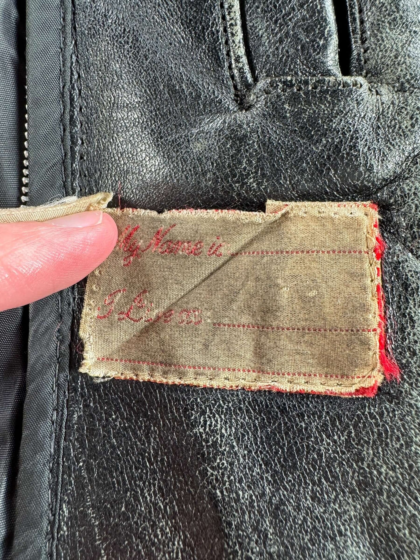 Label on Vintage 60s Era Schott Police Jacket SZ L