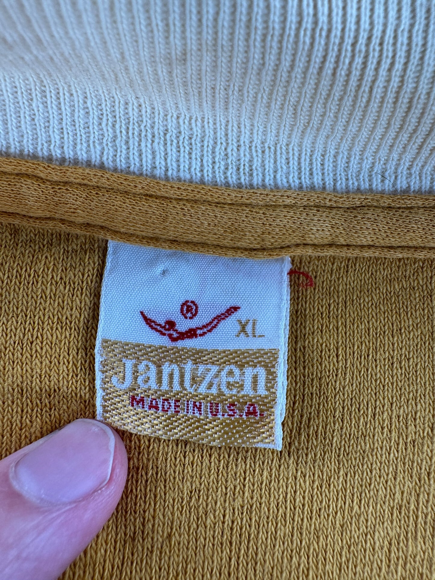 Label on Vintage Jantzen Terry Cloth Zip Up Jacket SZ XL