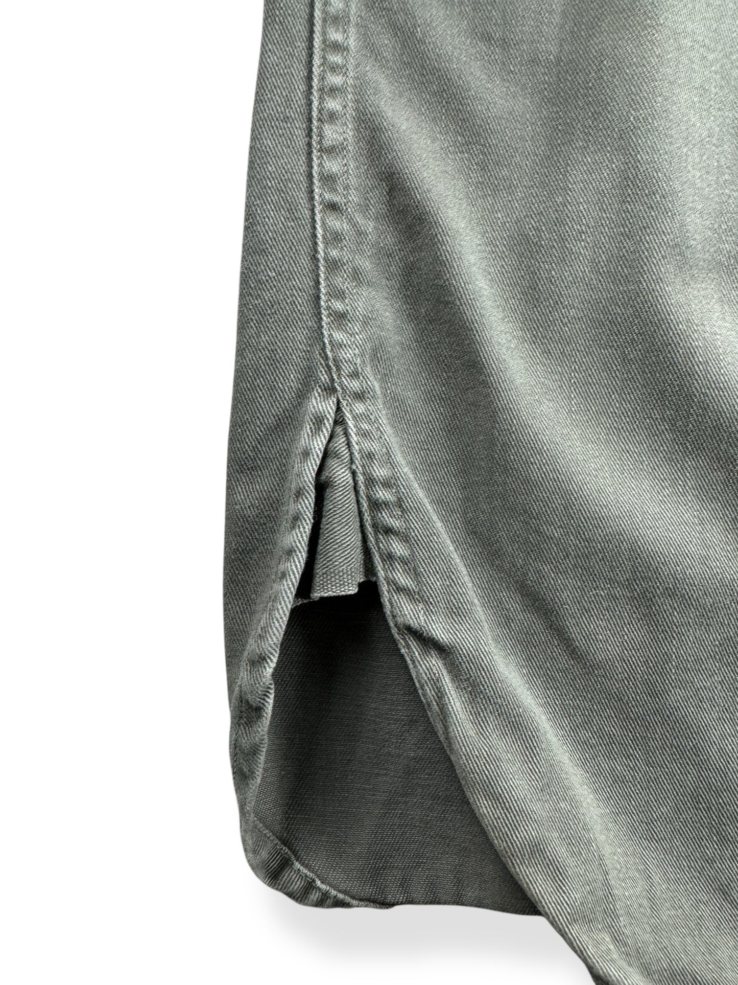 Gusset on Vintage Washington "Dee-Cee" Vat Dyed Grey Twill Shirt SZ XL AS IS