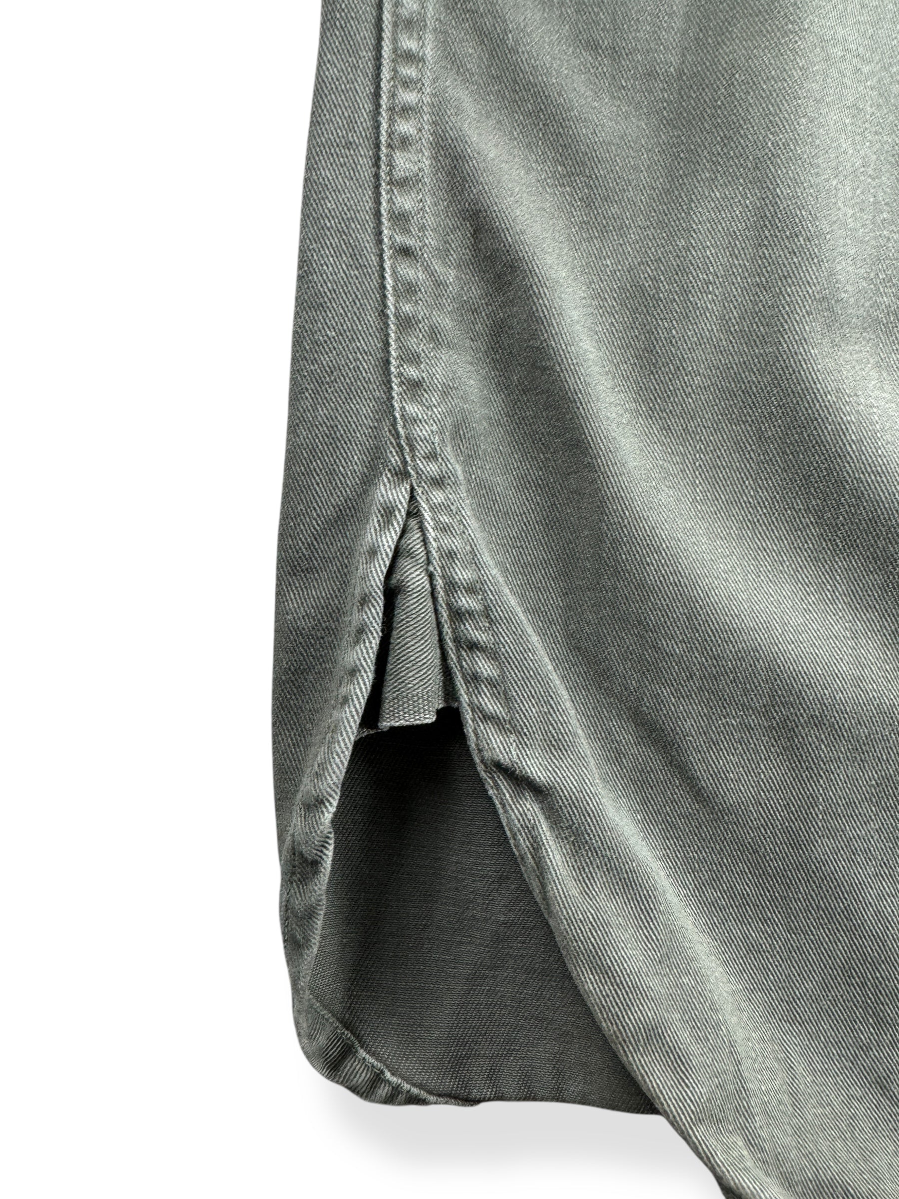 Gusset on Vintage Washington "Dee-Cee" Vat Dyed Grey Twill Shirt SZ XL AS IS