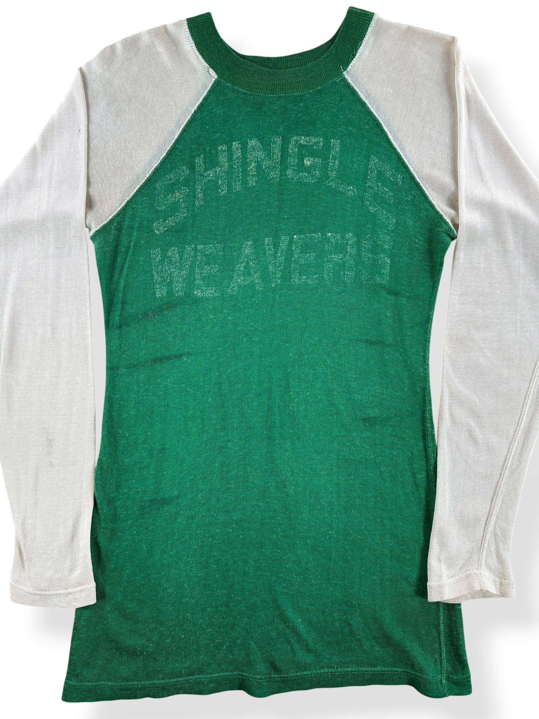 Front Close Up of Vintage 50s Shingle Weavers Durene Jersey SZ XS