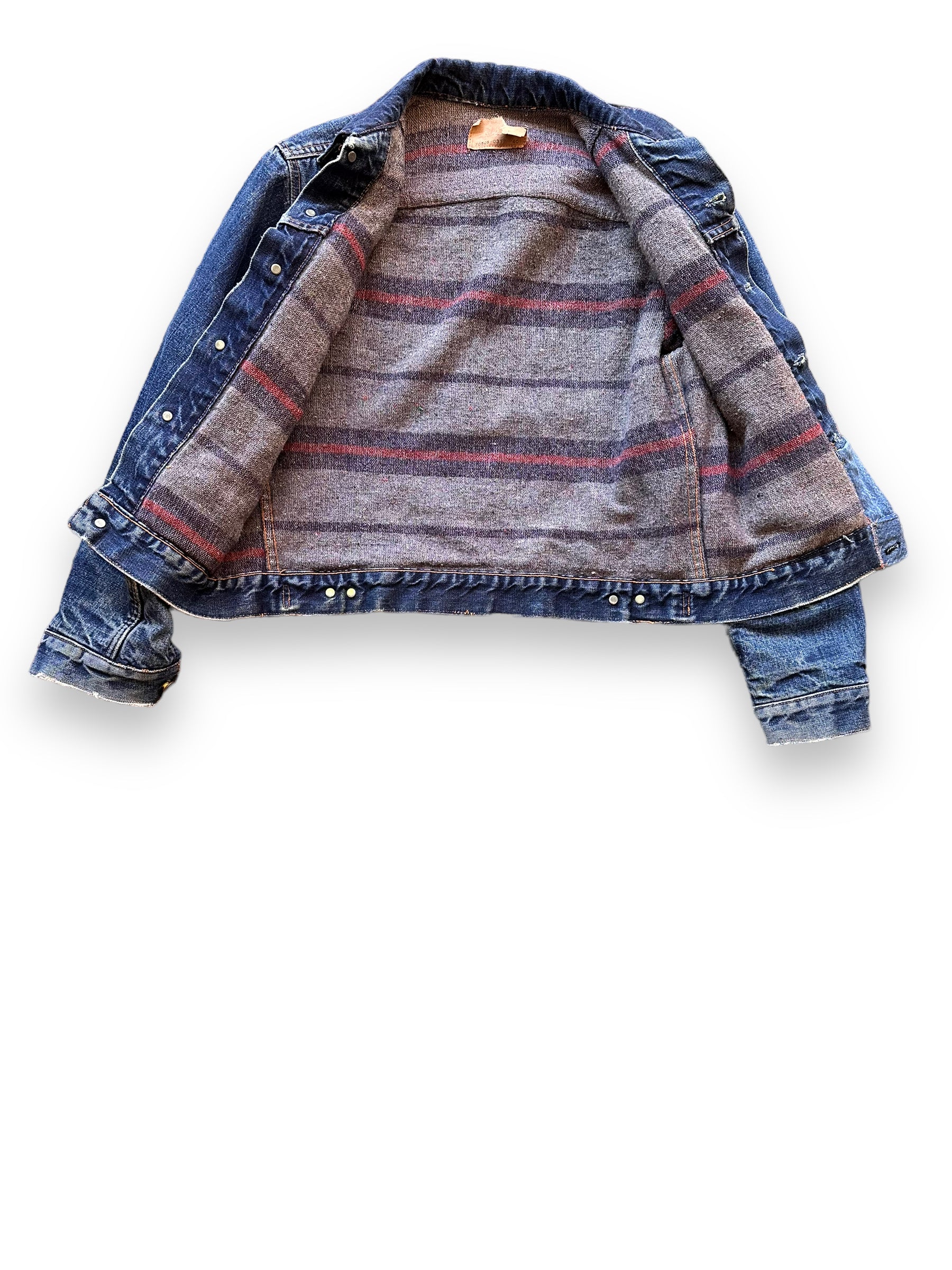 Blanket Lined View of Vintage Levi's Big E Blanket Lined 70505 Denim Jacket SZ 40 | Vintage Denim Workwear Seattle | Seattle Vintage Denim