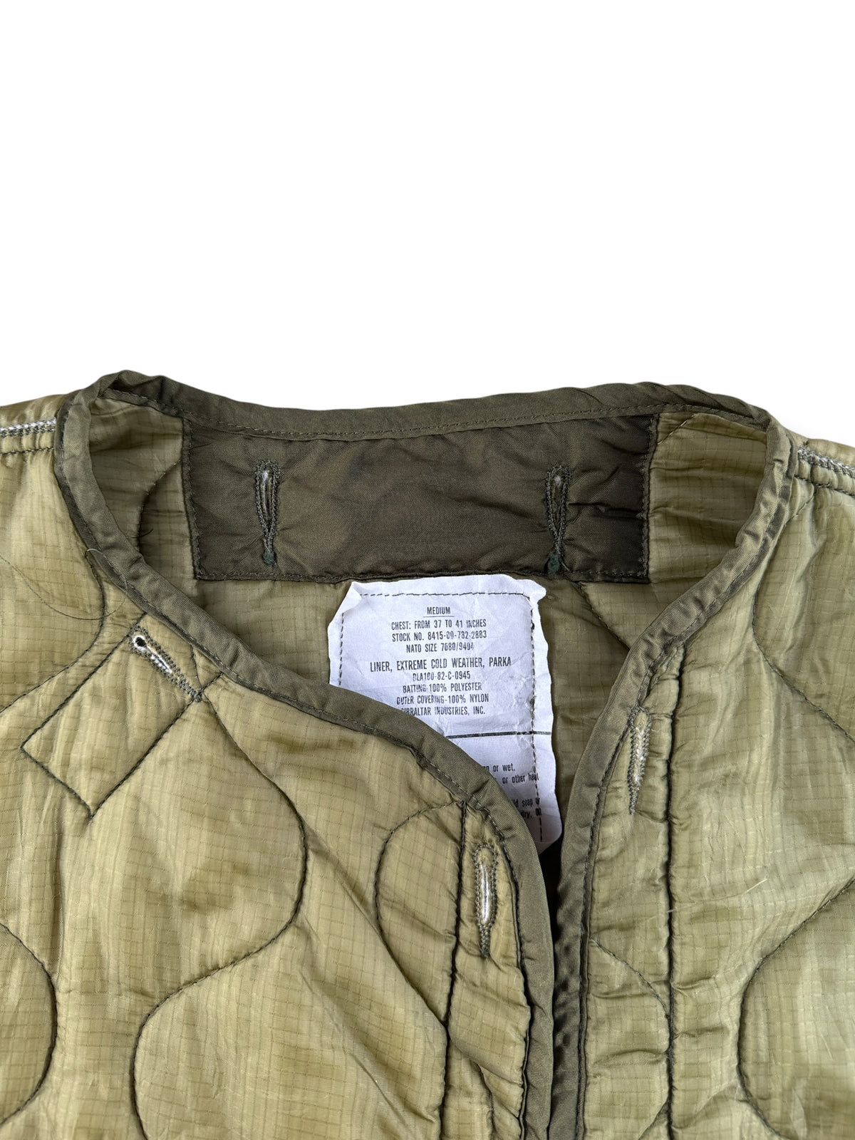 Collar on Vintage Military Parka Liner Jacket SZ M