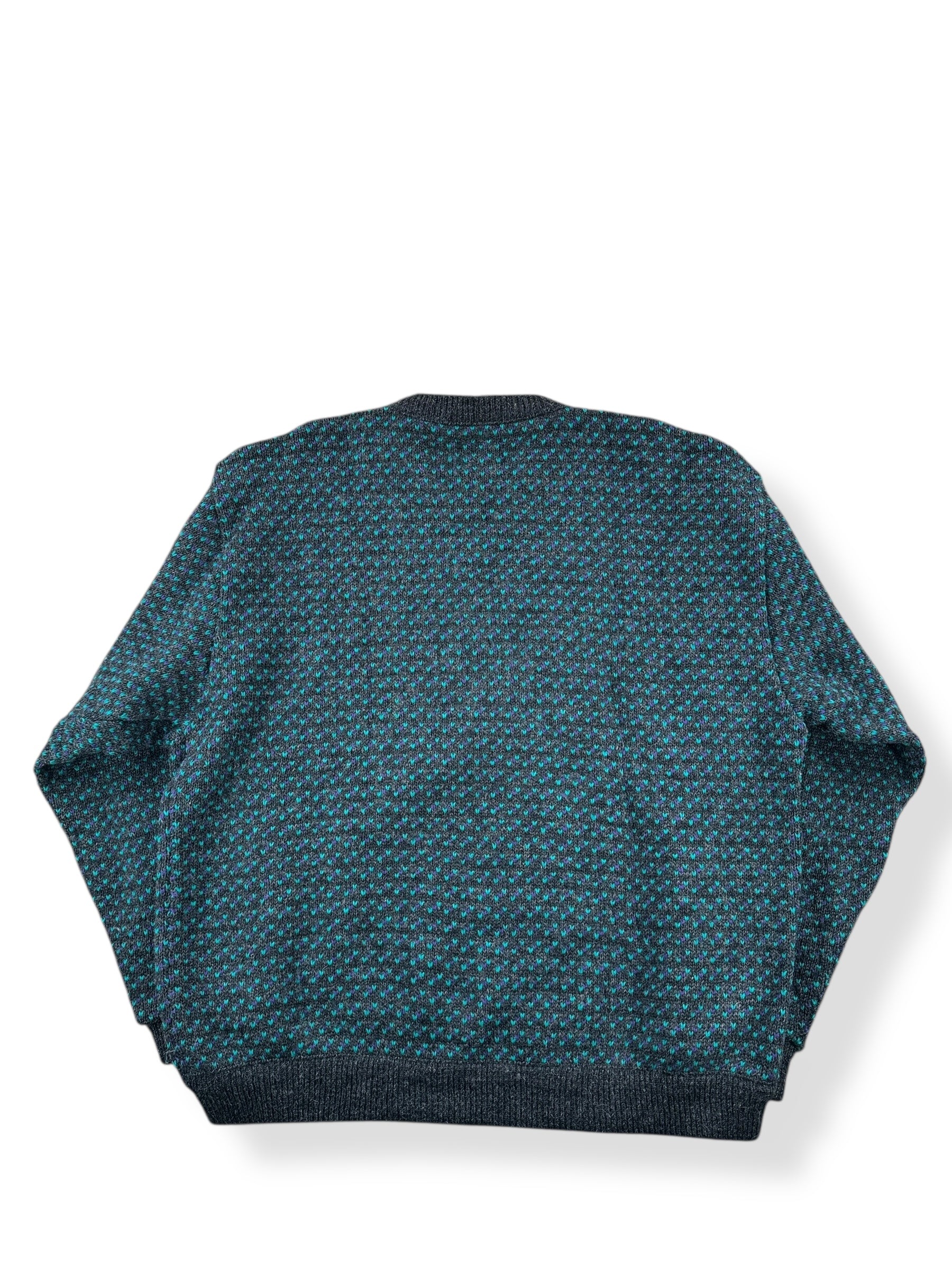 Back of Vintage LL Bean Purple Green Birdseye Sweater SZ XL