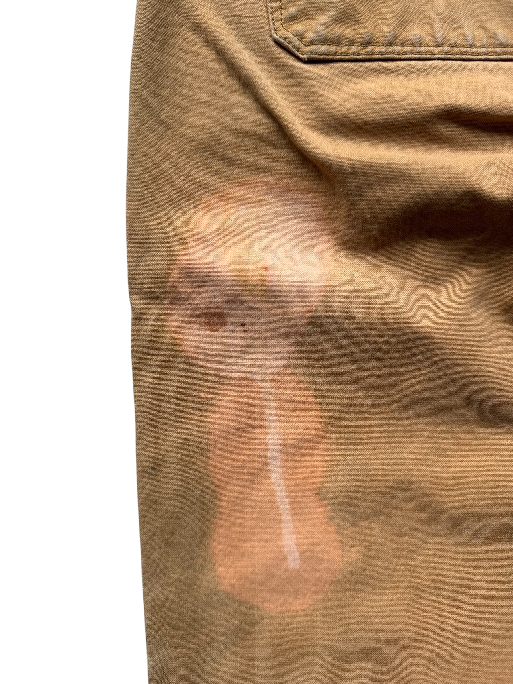 Bleach Stain on Vintage Filson Tan Bleach Stained Double Knee Trousers W28