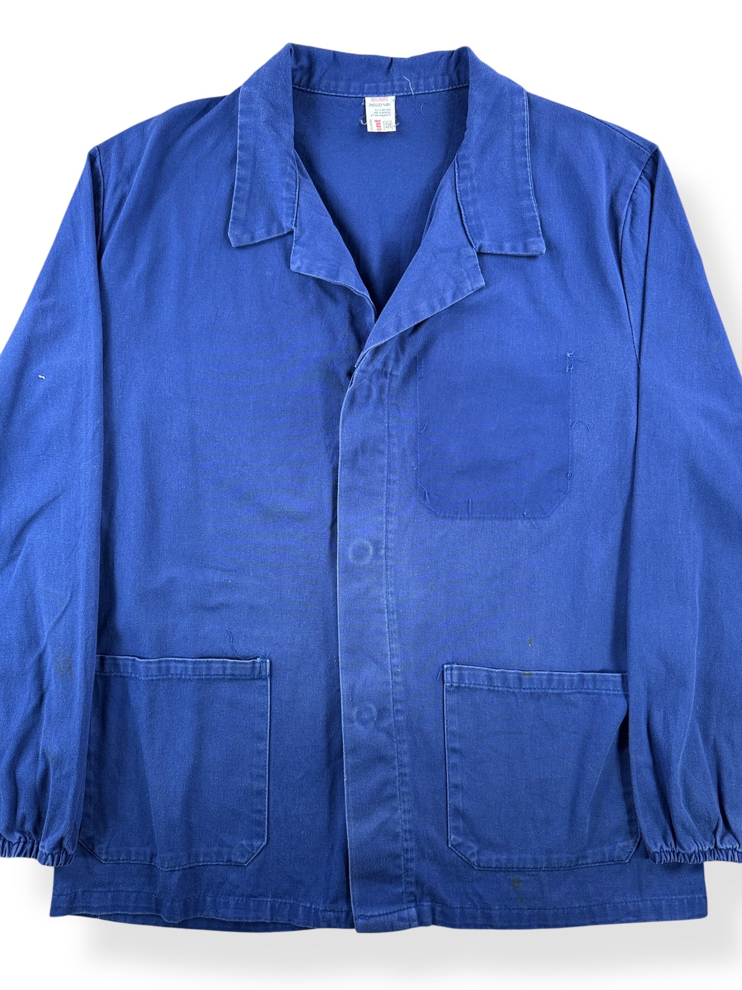 Front Close Up of Vintage Fant French Chore Coat SZ L