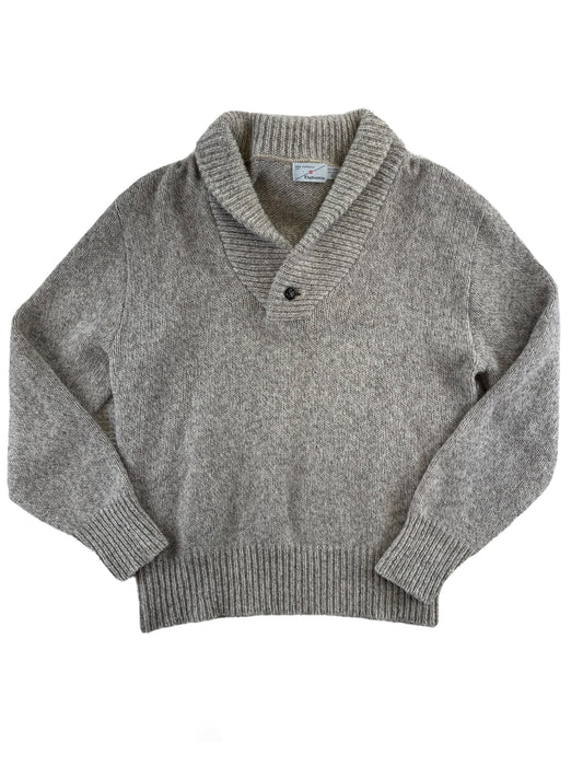 Front view of Klopfensein's Shawl Collar Wool Sweater XL