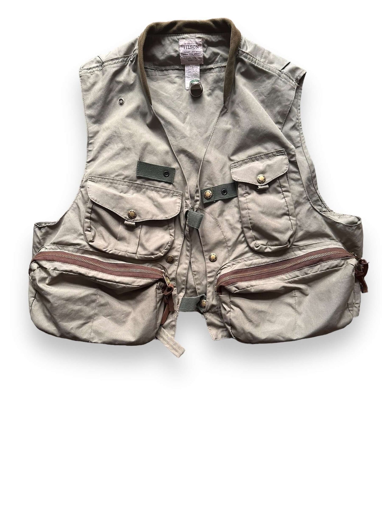 Front View of Vintage Talon Era Filson Fly Fishing Vest Style 134S SZ M