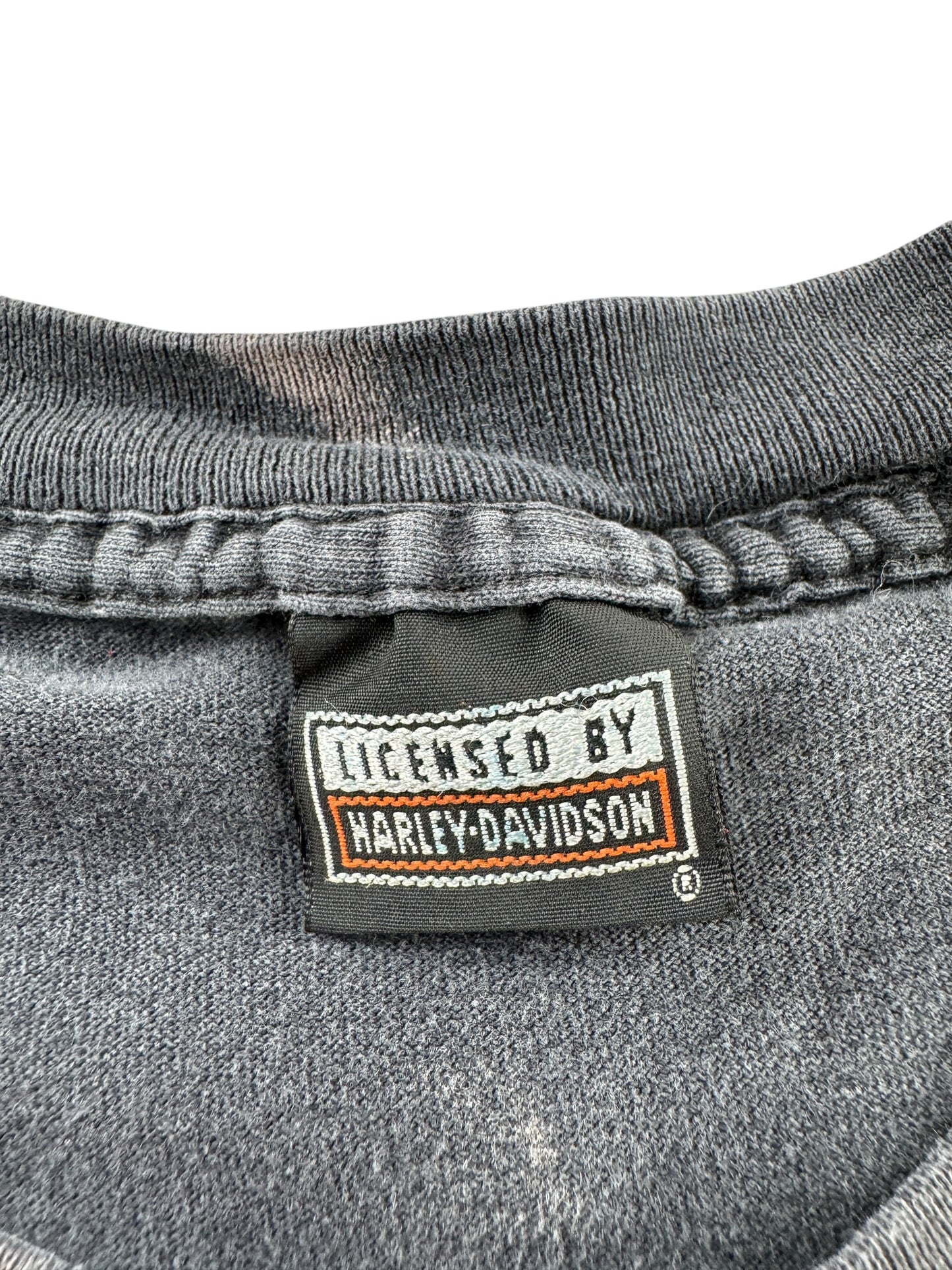 Tag on Vintage Bleach Faded Harley Tee SZ L