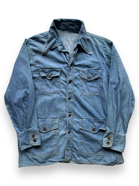 front of Vintage Unbranded Denim Safari Coat SZ XL