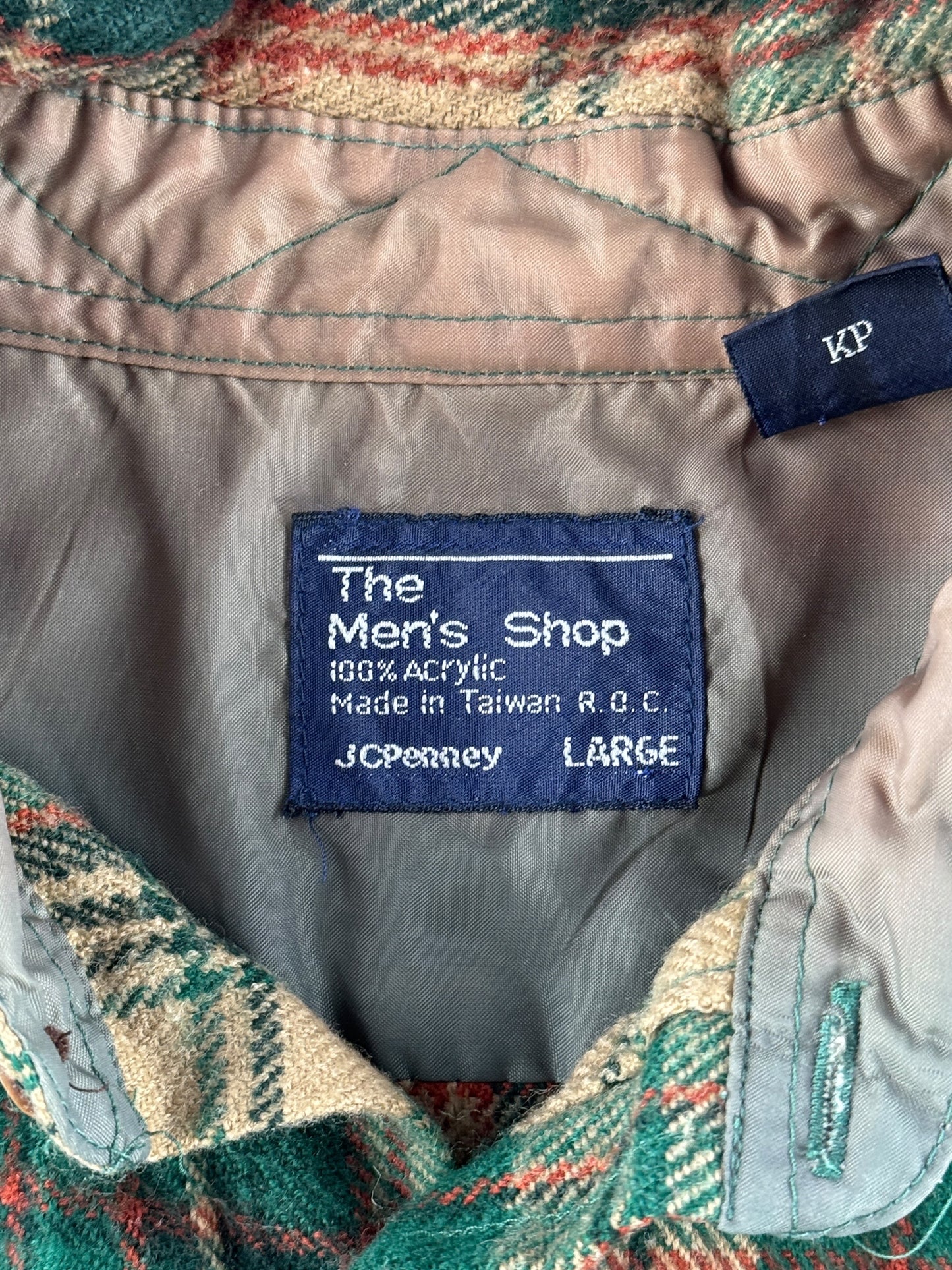 Tags on Vintage 70s JC Penney Flannel SZ L