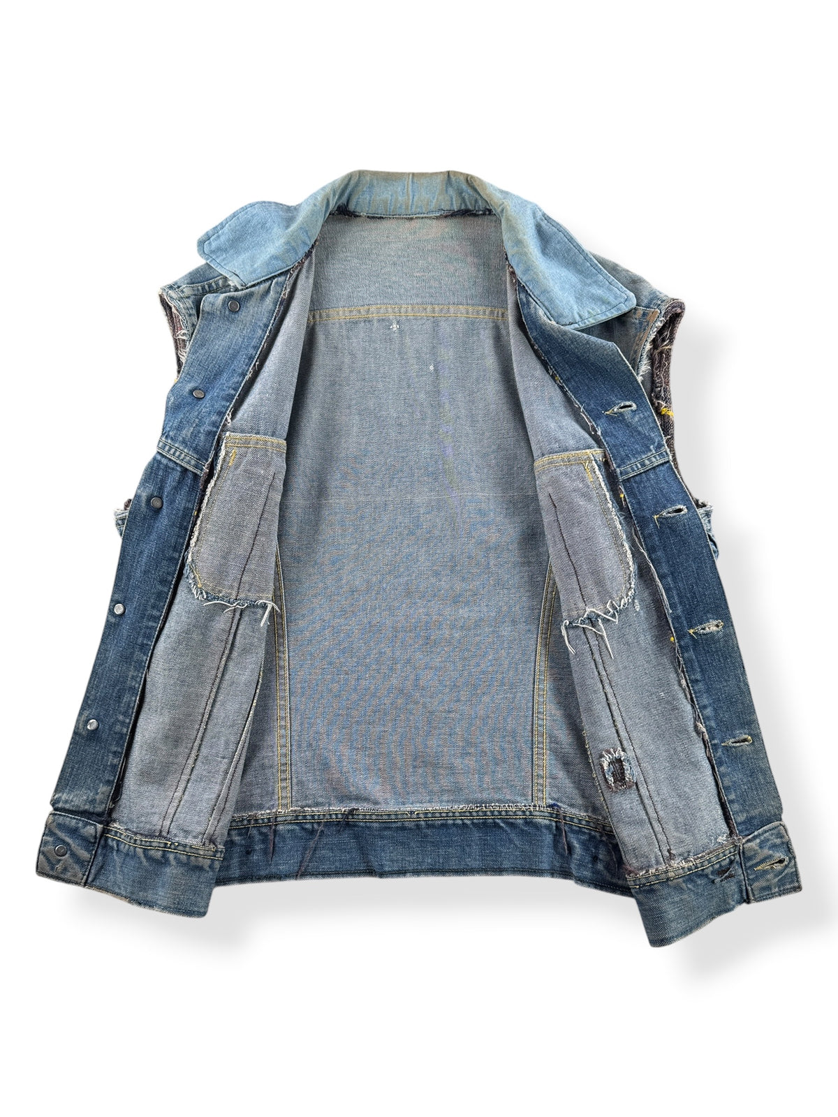 Inside of Vintage 1960s Distressed Lee Riders Vest SZ M