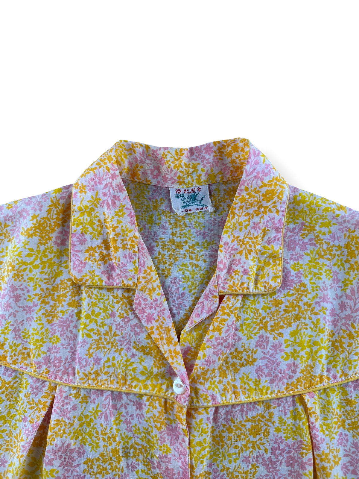Collar on Vintage Floral Babydoll Top SZ S/M