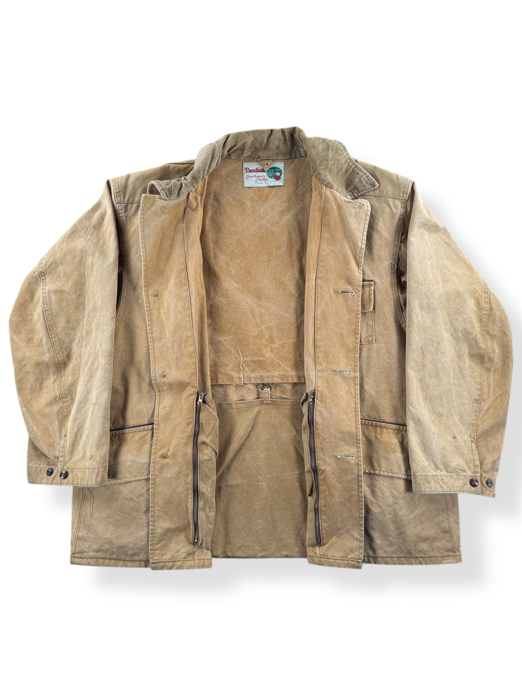 Inside of Vintage 40s Era Duxbak Hunting Jacket SZ XL