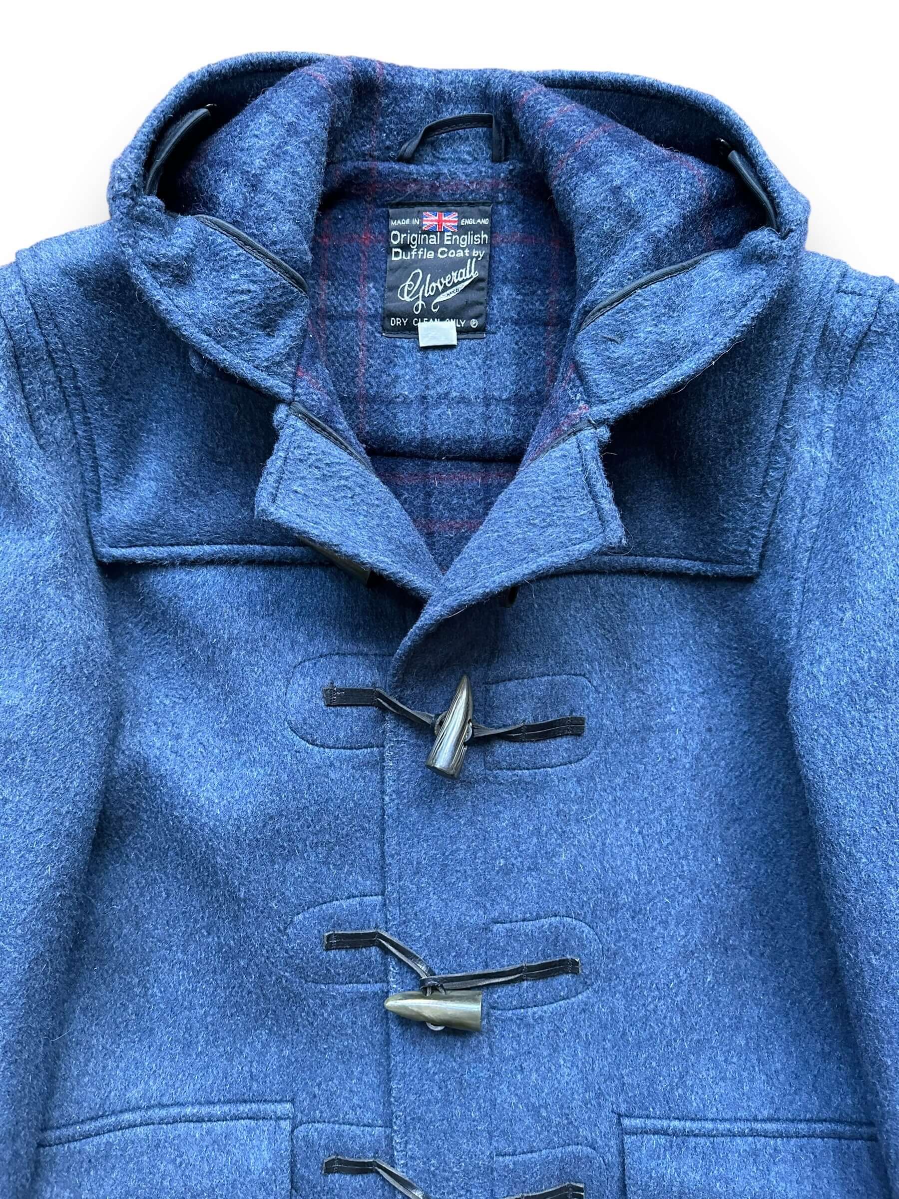 Upper Front View of Vintage Gloverall Duffle Coat SZ L | Seattle Vintage Wool Coat | Barn Owl Vintage Seattle