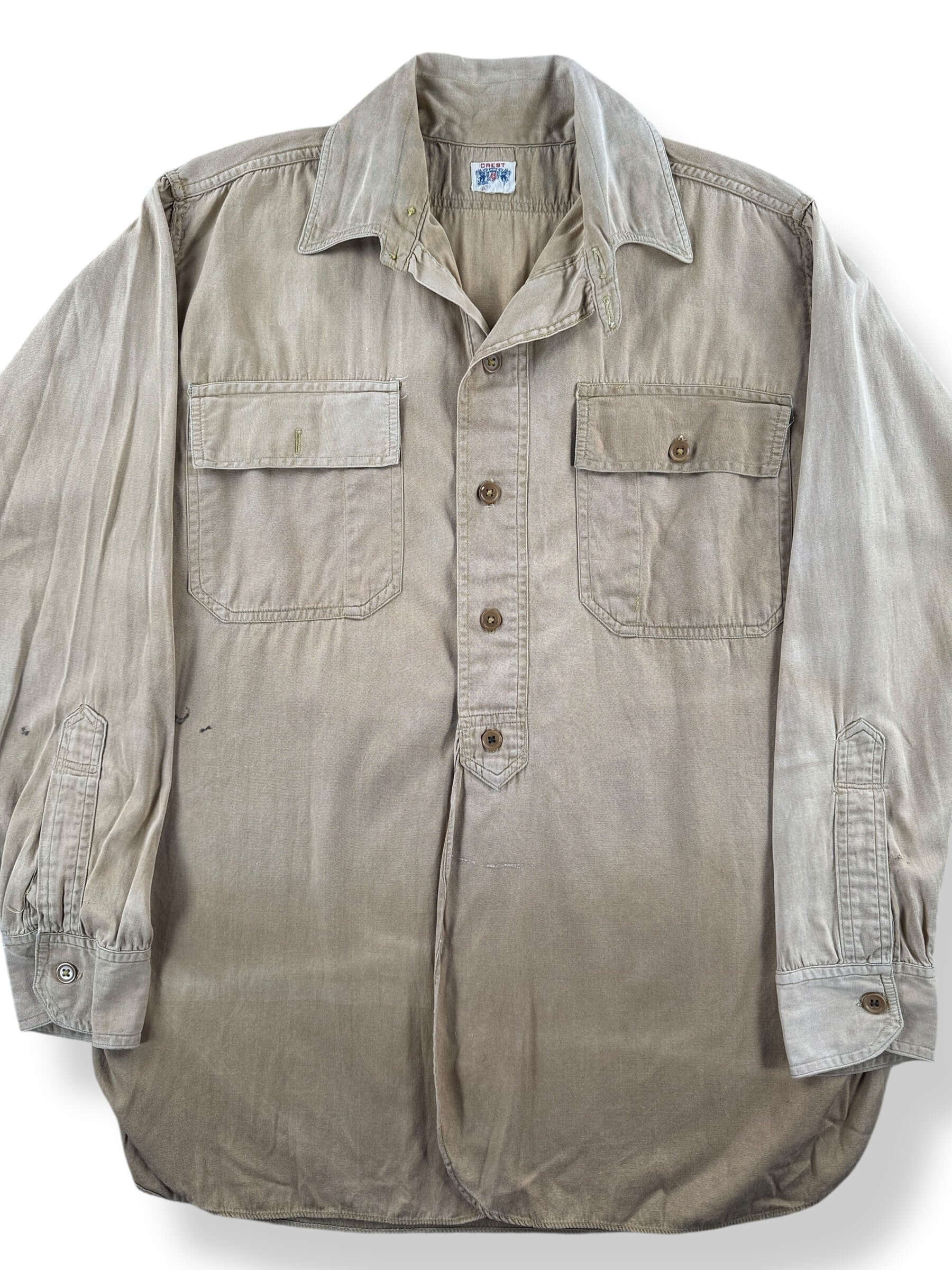 Front of Vintage Crest Army Chinstrap Top SZ L