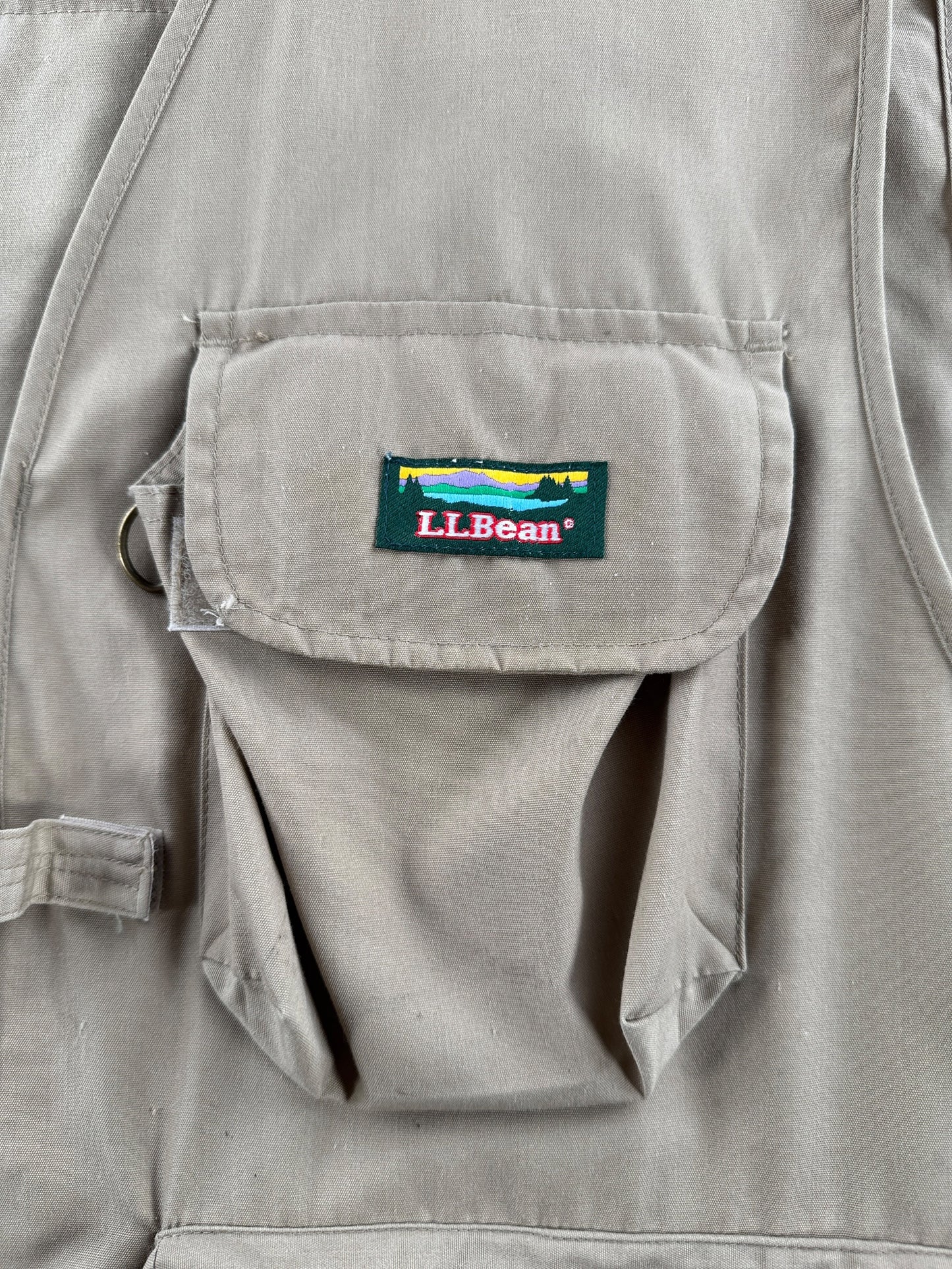 Pocket with label o Vintage L.L. Bean Fishing Vest SZ XL (Fits L)