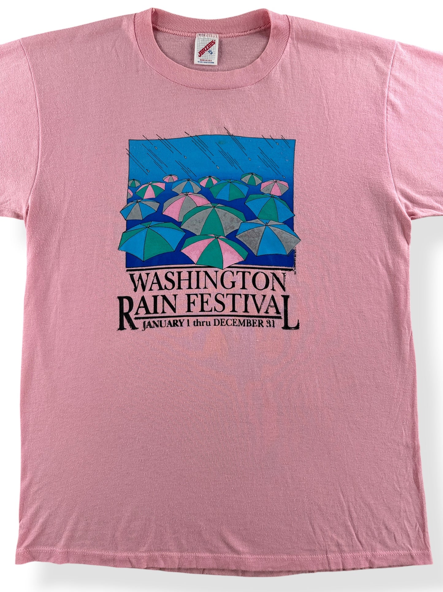 Close-up of Vintage Washington Rain Festival Tee SZ XL (Fits M)