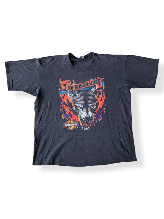 Front of Vintage Harley Davidson of Seattle No Boundaries Wolf Tee SZ 3XL