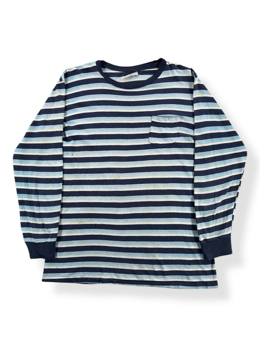 Front of Vintage Lazy Day Stripey Long Sleeve Tee SZ M