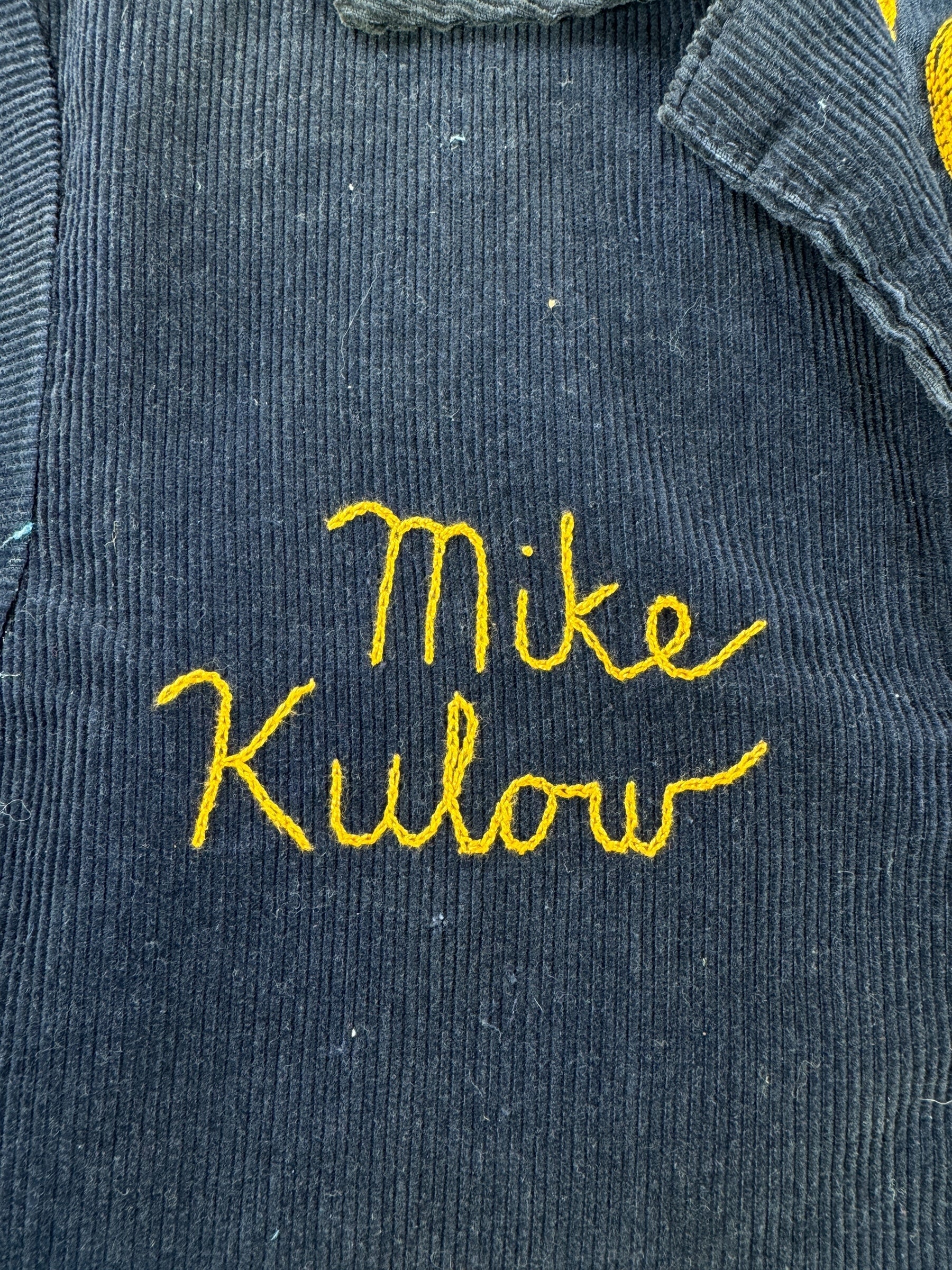 Name Embroidery on Vintage Elkhart Lake Wisconsin FFA Jacket SZ 38