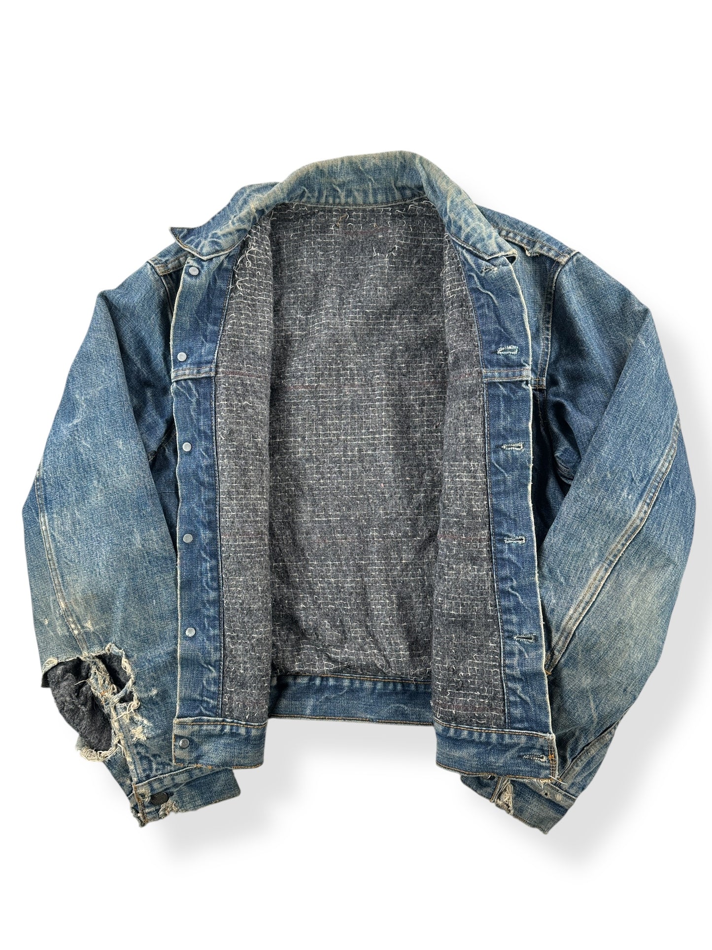 Inside of Vintage Levis Blanket Lined 2 Pocket Thrasher Jacket SZ L AS IS