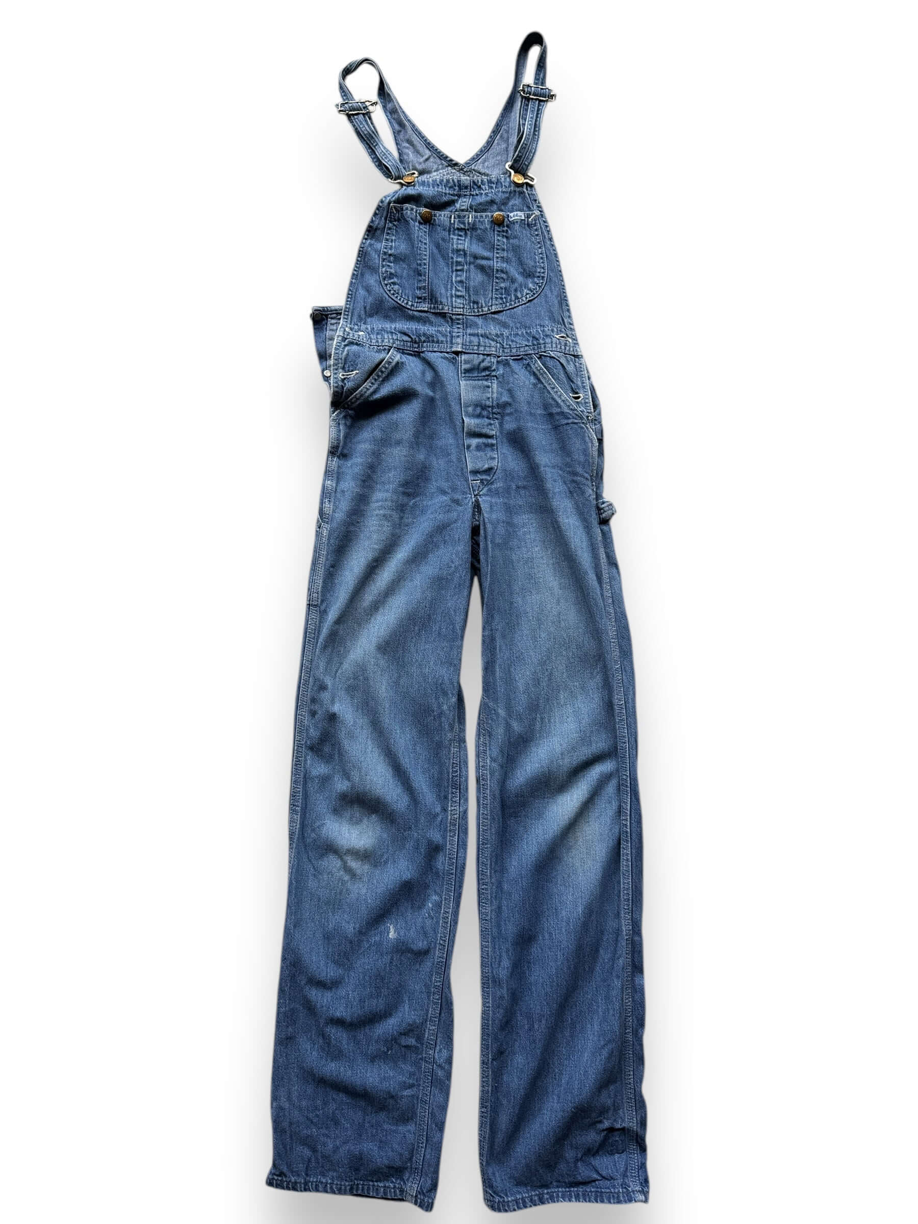 front of Vintage Lee Denim Overalls W26