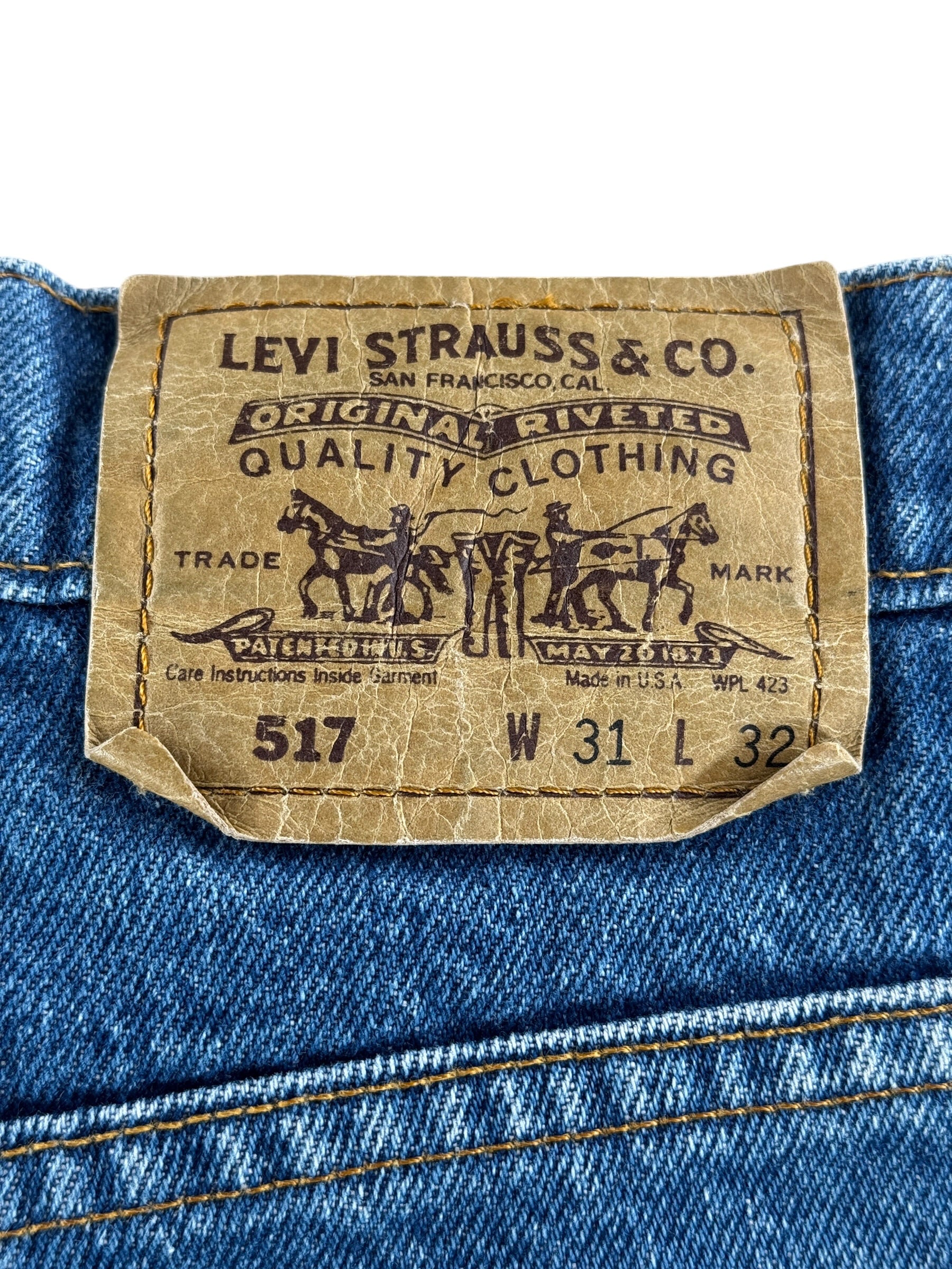 Back Levis brand and size pach on Vintage Levi's Orange Tab Cut Off Shorts W31