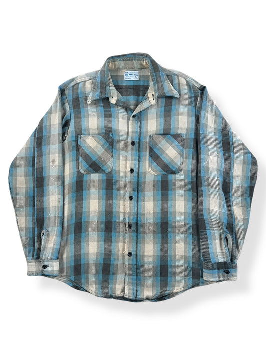 Front of Vintage Big Mac Blue and Grey Cotton Flannel SZ L