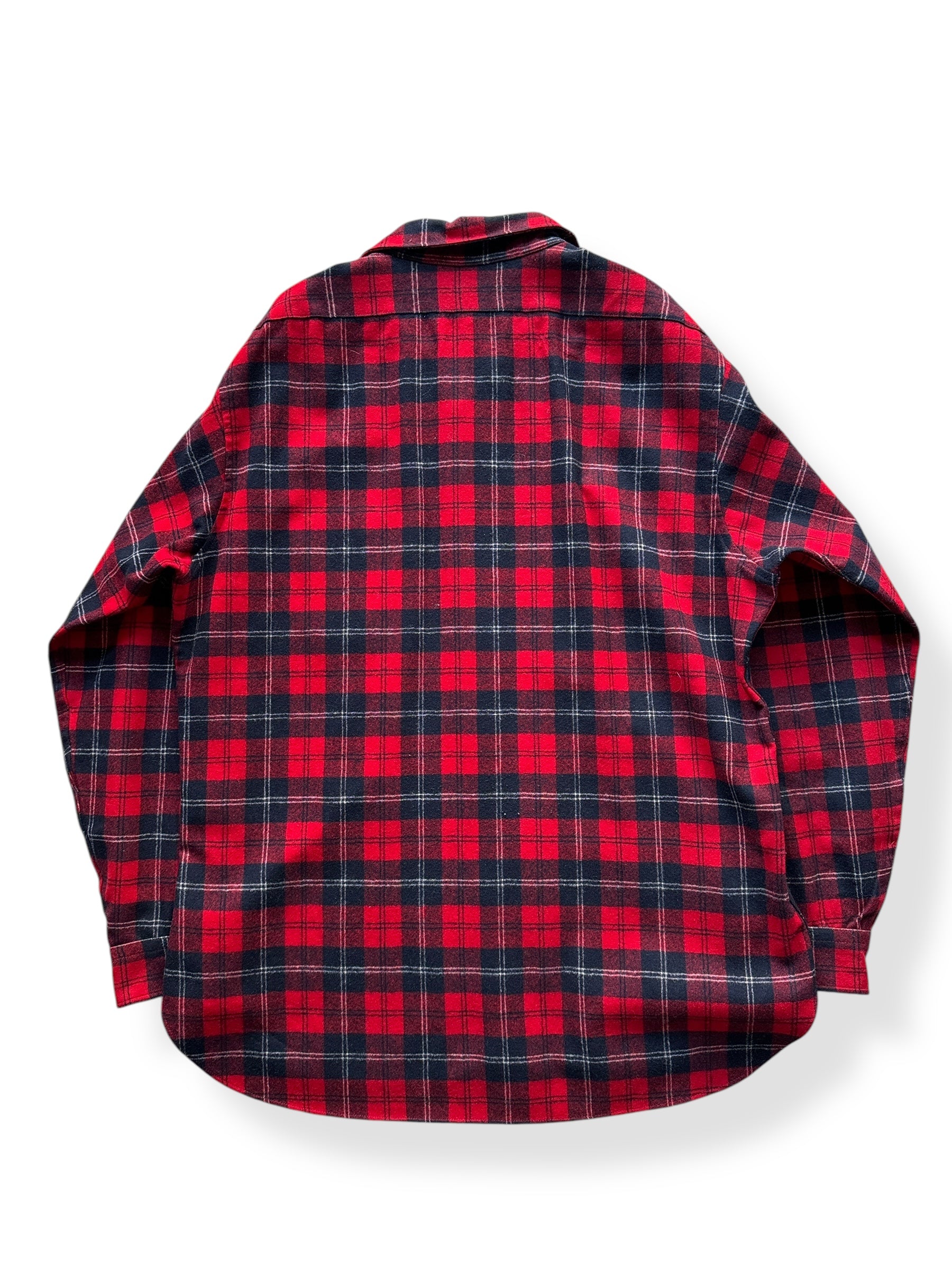 Back of Vintage Red And Black Pendleton Flannel SZ XL