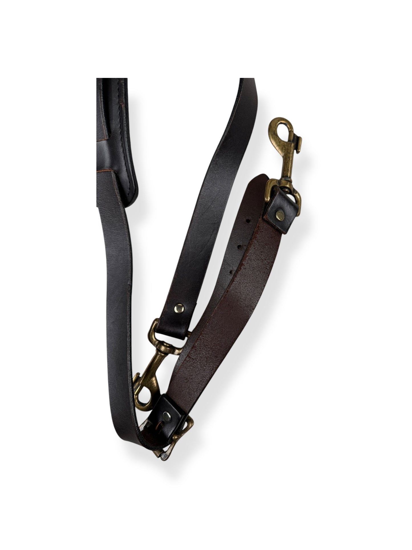 Detail on Hardware of Filson Bridle Leather Shoulder Strap