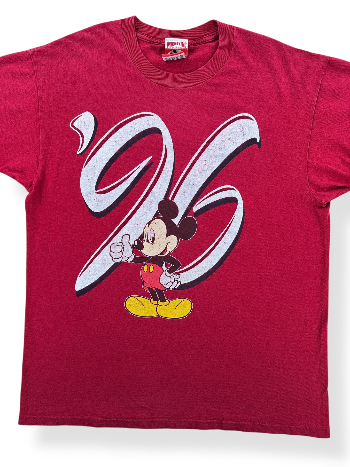 Front Close Up of Vintage Mickey 96 Disney Tee SZ XL (Fits L)