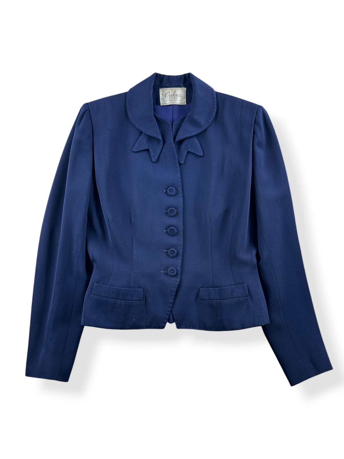 Front of Vintage 40s Navy Wool Blazer SZ S - AS IS
