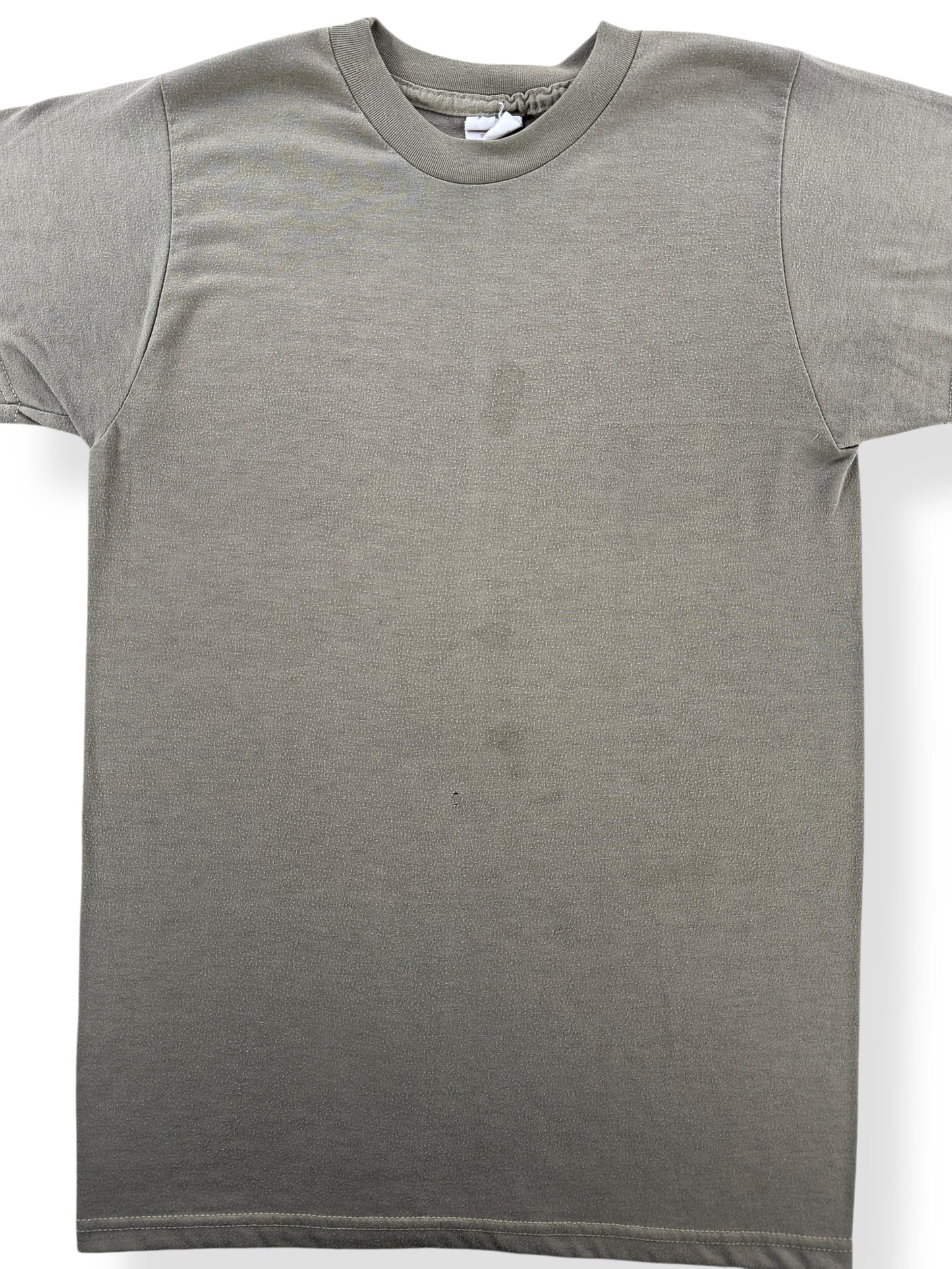 Front Close Up of Vintage Olive Drab Military Tee SZ S