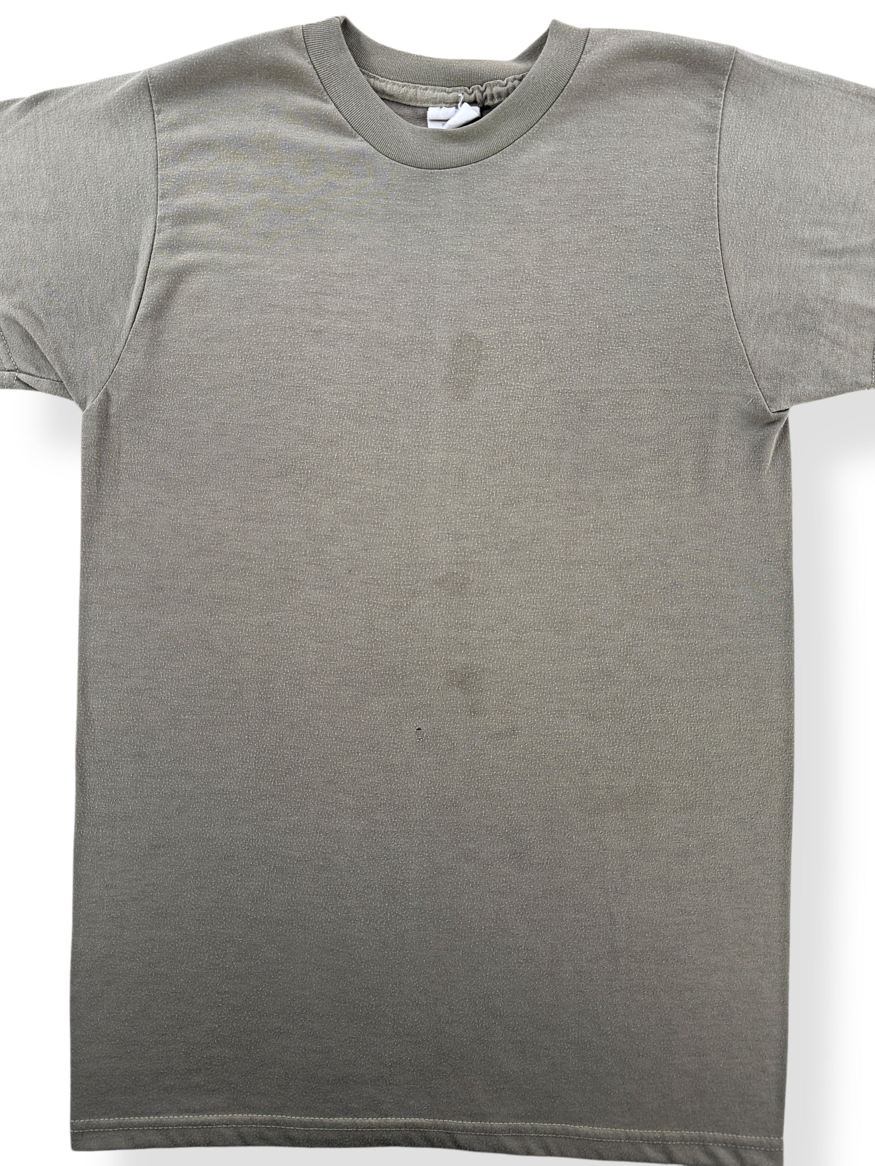 Front Close Up of Vintage Olive Drab Military Tee SZ S