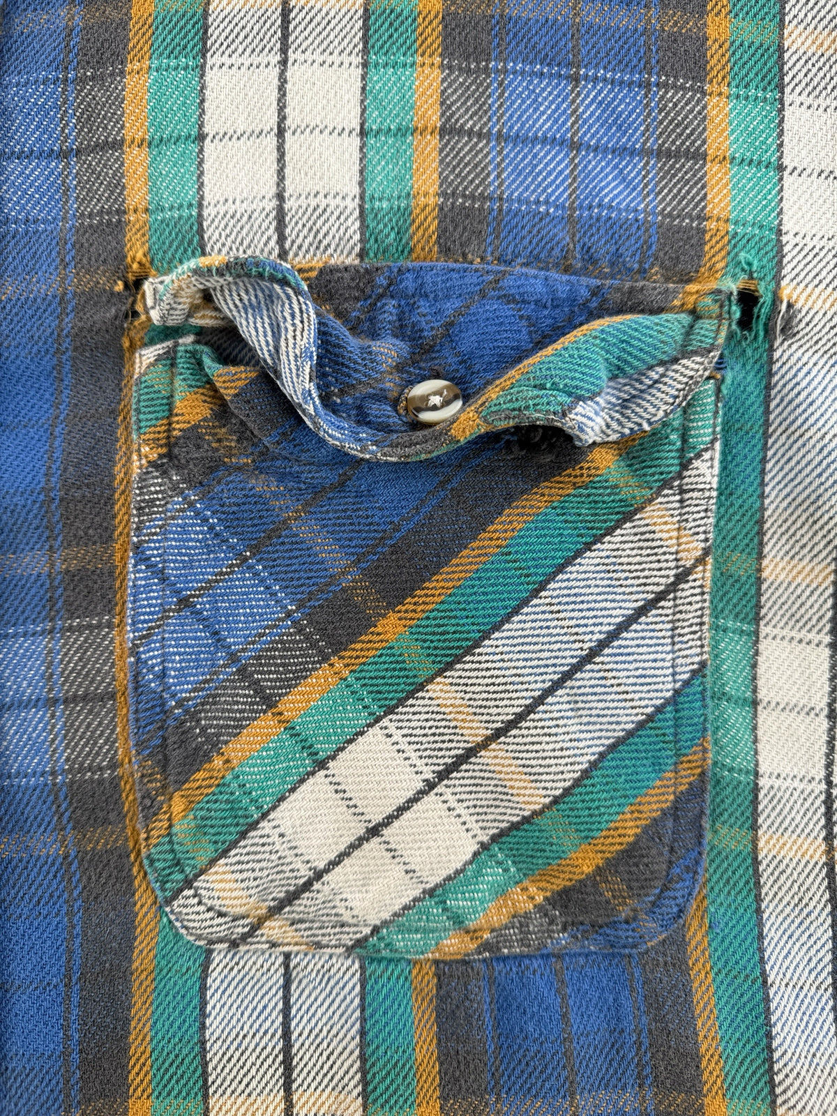 Pockets on Vintage 80s Thrashed Cotton Flannel SZ XL
