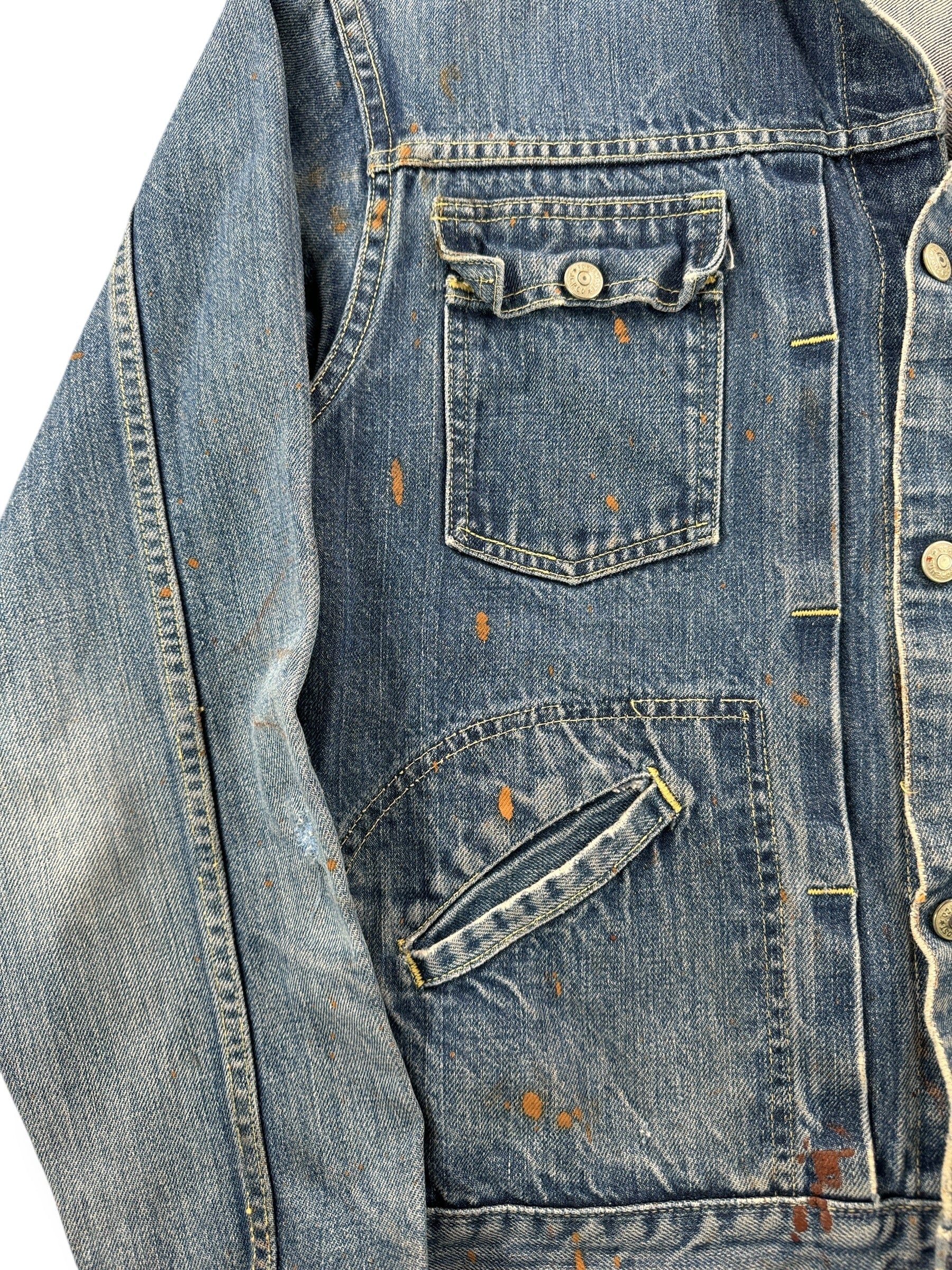 Stains on Vintage Penney's Foremost Selvedge Denim Jacket SZ M