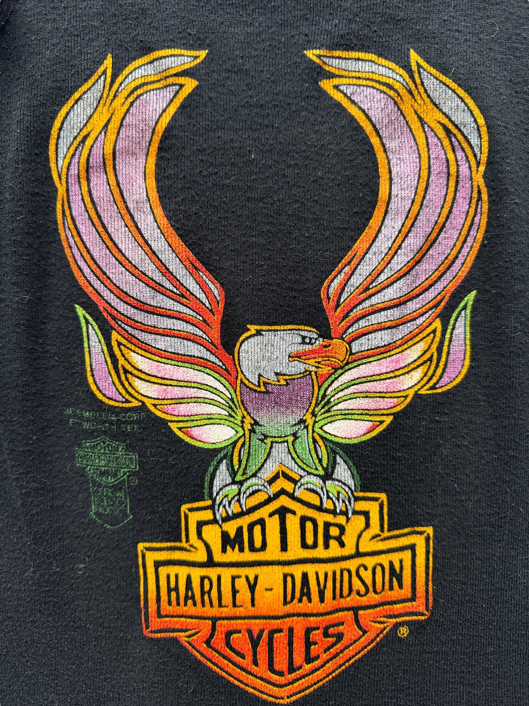 Front Graphic of Vintage Ladies Harley Davidson 3D Emblem Denver Tank Top SZ M