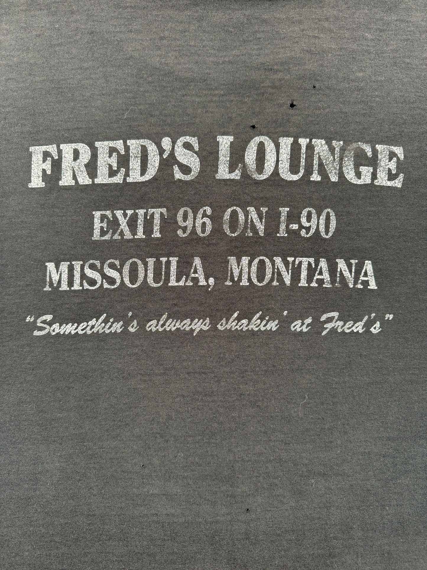 Back graphic on Vintage 80s Perfectly Thrashed Sex/Bar Tee SZ XL