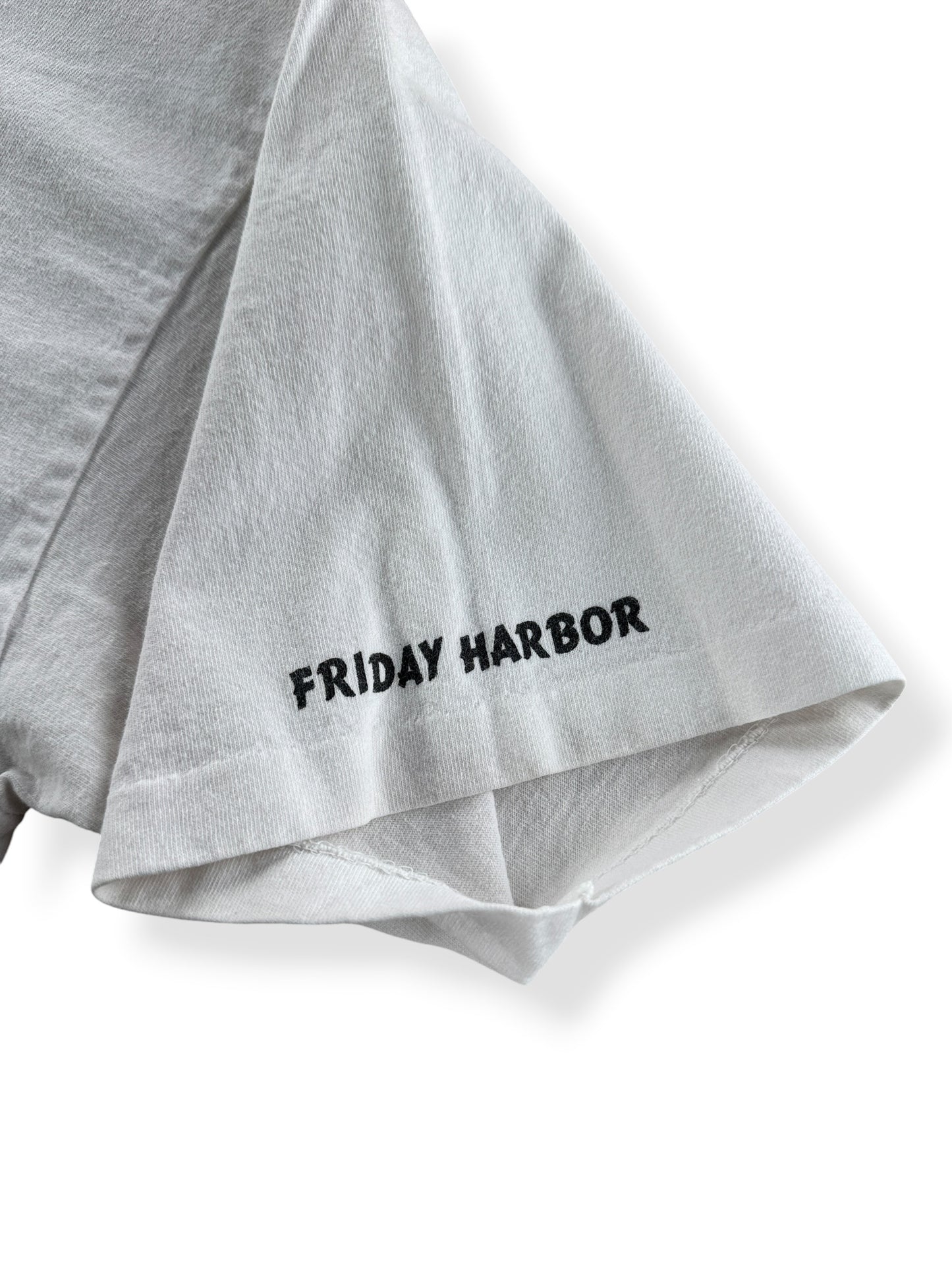 Sleeve Graphic of Vintage Friday Harbor Shark Attack Tee SZ L (Fits M)