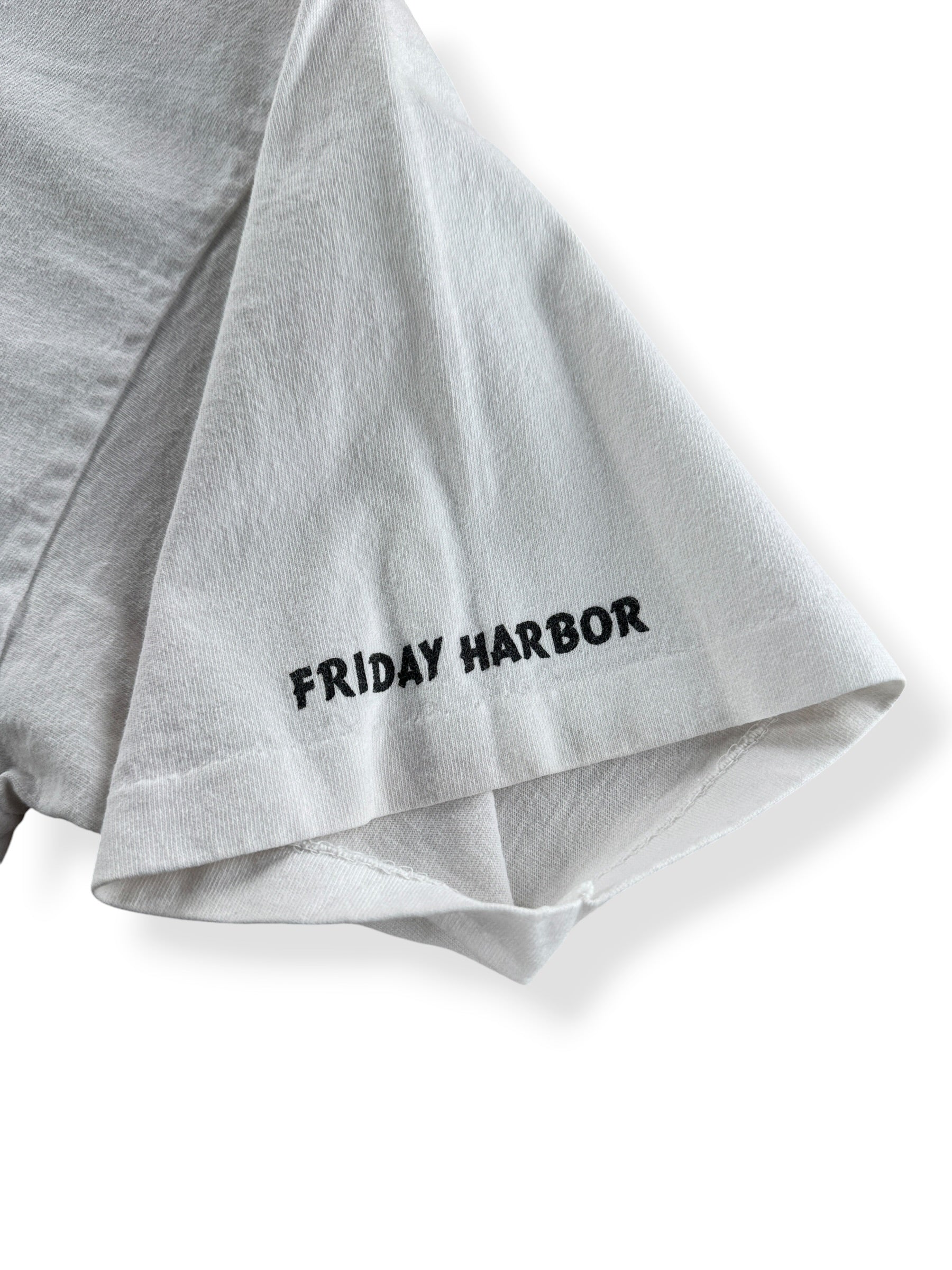Sleeve Graphic of Vintage Friday Harbor Shark Attack Tee SZ L (Fits M)