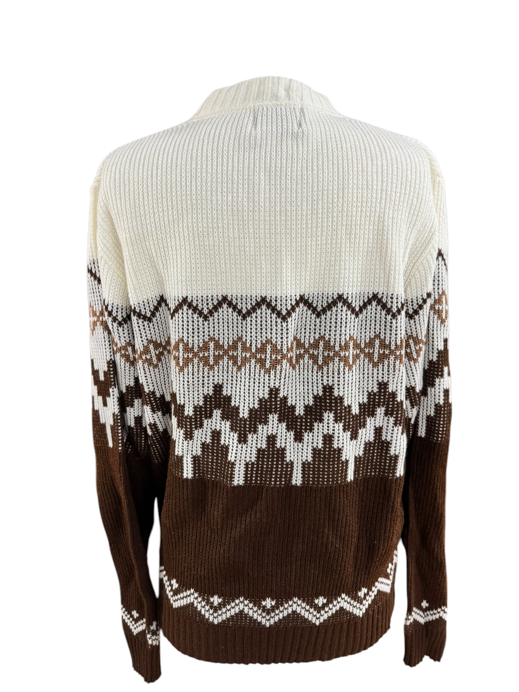 Back view of 1970s Deadstock Kingsport Orlon Ski Sweater L