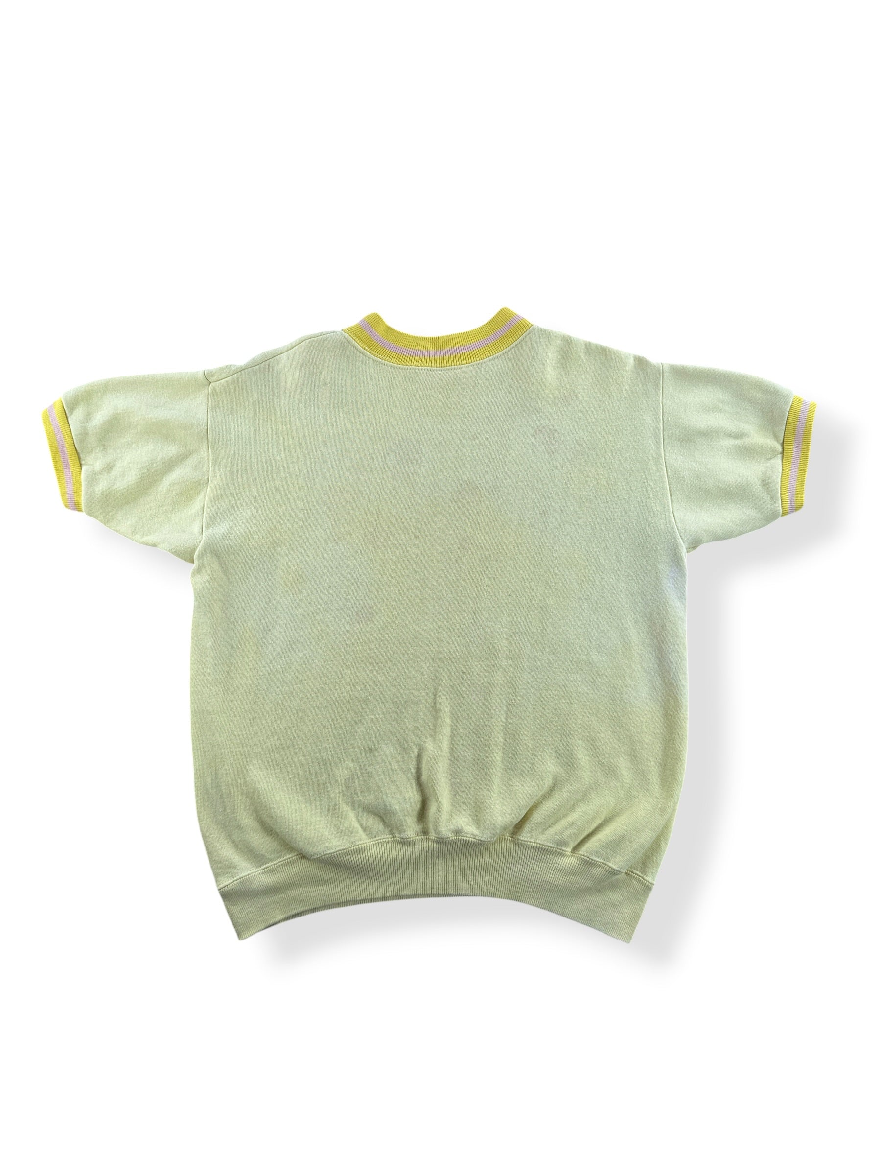 Back of Vintage 60s Yellow Short Sleeve Crewneck SZ S