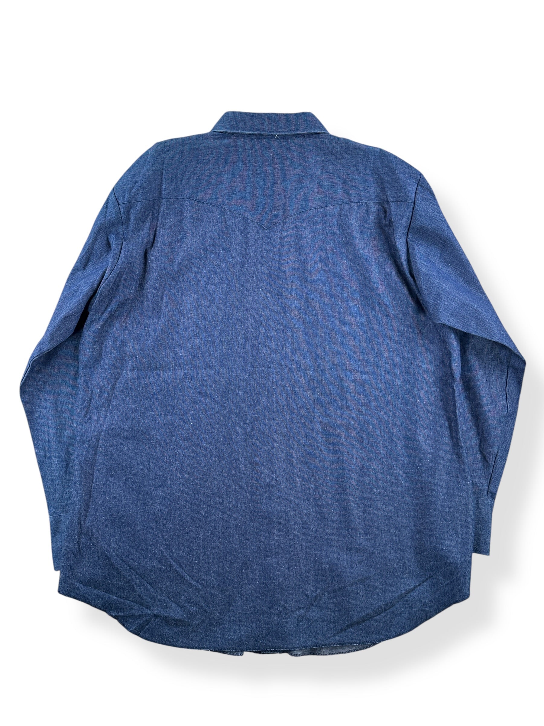 Back of Vintage NOS H Bar C Denim Western Shirt SZ XL