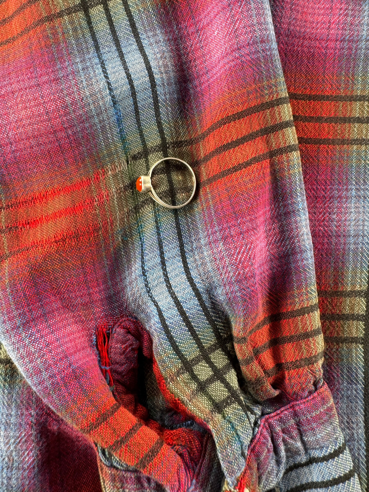 Hole on Vintage Loop Collar Shirt SZ M (Fits S) - AS IS