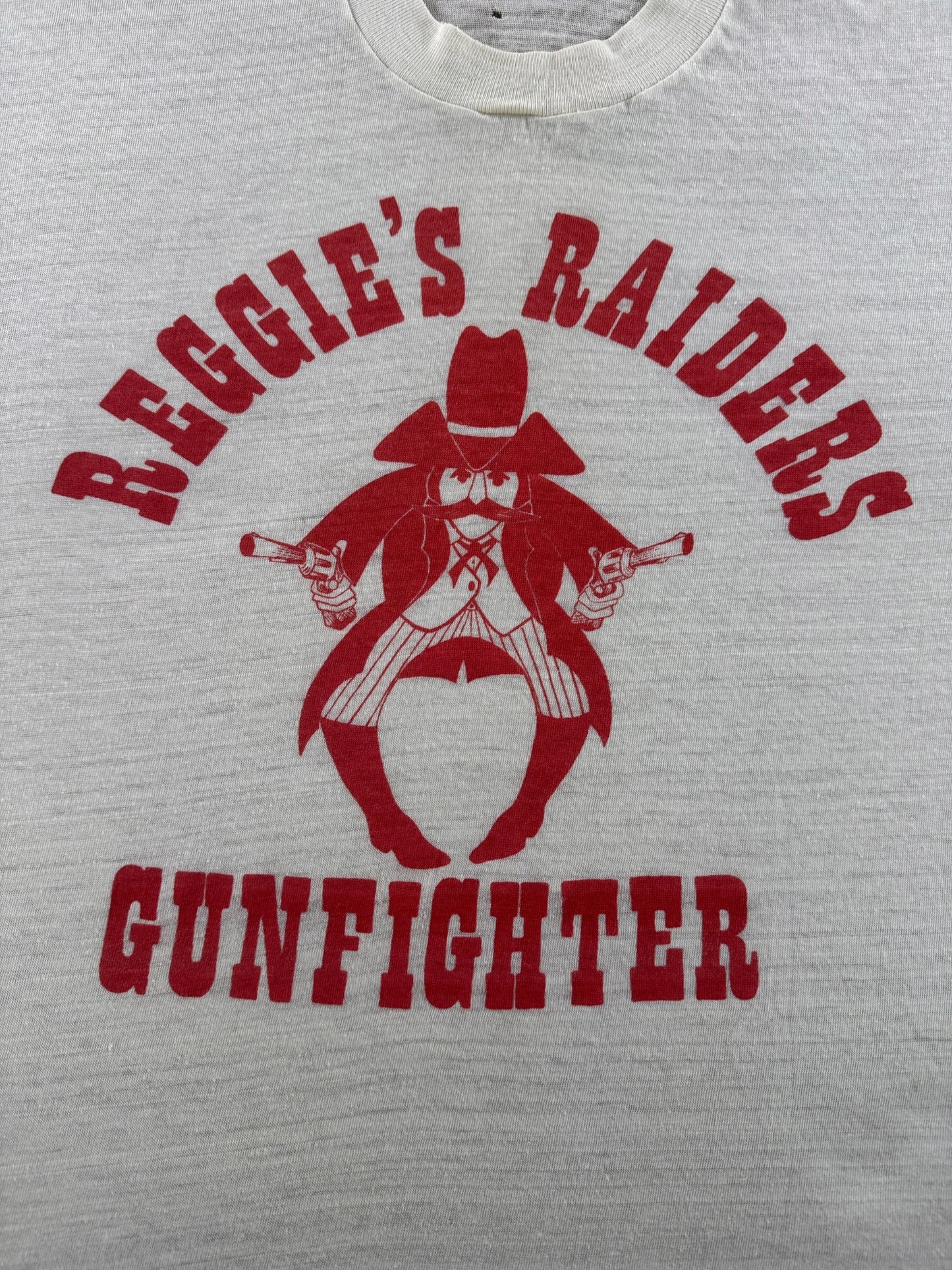 Graphic of Vintage Reggie's Raiders Gunfighter Tee SZ XL (Fits L)