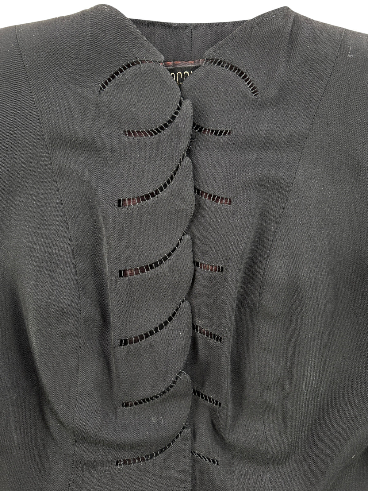 Front details on Vintage 40s Blazer w Tails SZ M/L - AS IS